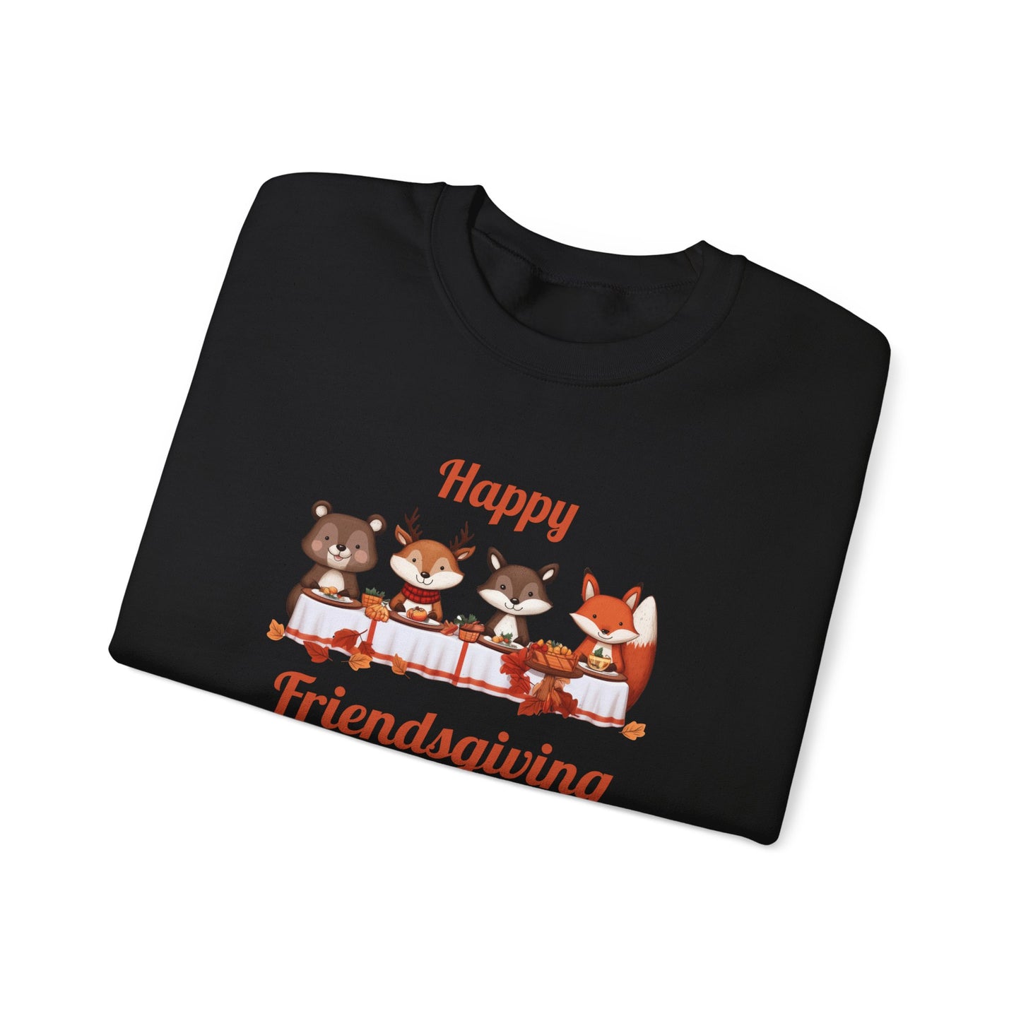 Cute Forest Animals Friendsgiving Thanksgiving Sweatshirt - Fall Cozy Crewneck for Animal Lovers | Happy Thanksgiving & Pumpkin Season Shirt