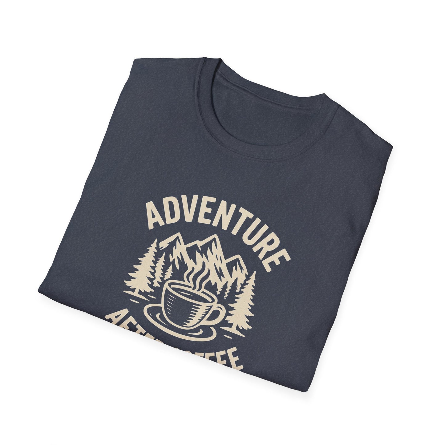 Adventure After Coffee Shirt | Coffee Hiking Tee for Nature Lovers | Minimalist Mountain Graphic T-Shirt | Outdoorsy Gift for Him or Her