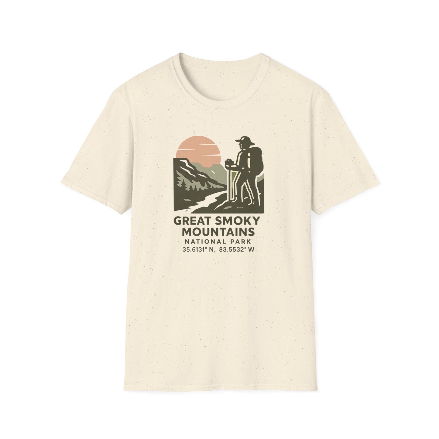 Great Smoky Mountains National Park Shirt | Vintage Hiking T-Shirt with Coordinates | Smoky Mountains Hiker Gift | Retro Nature Lover Tee