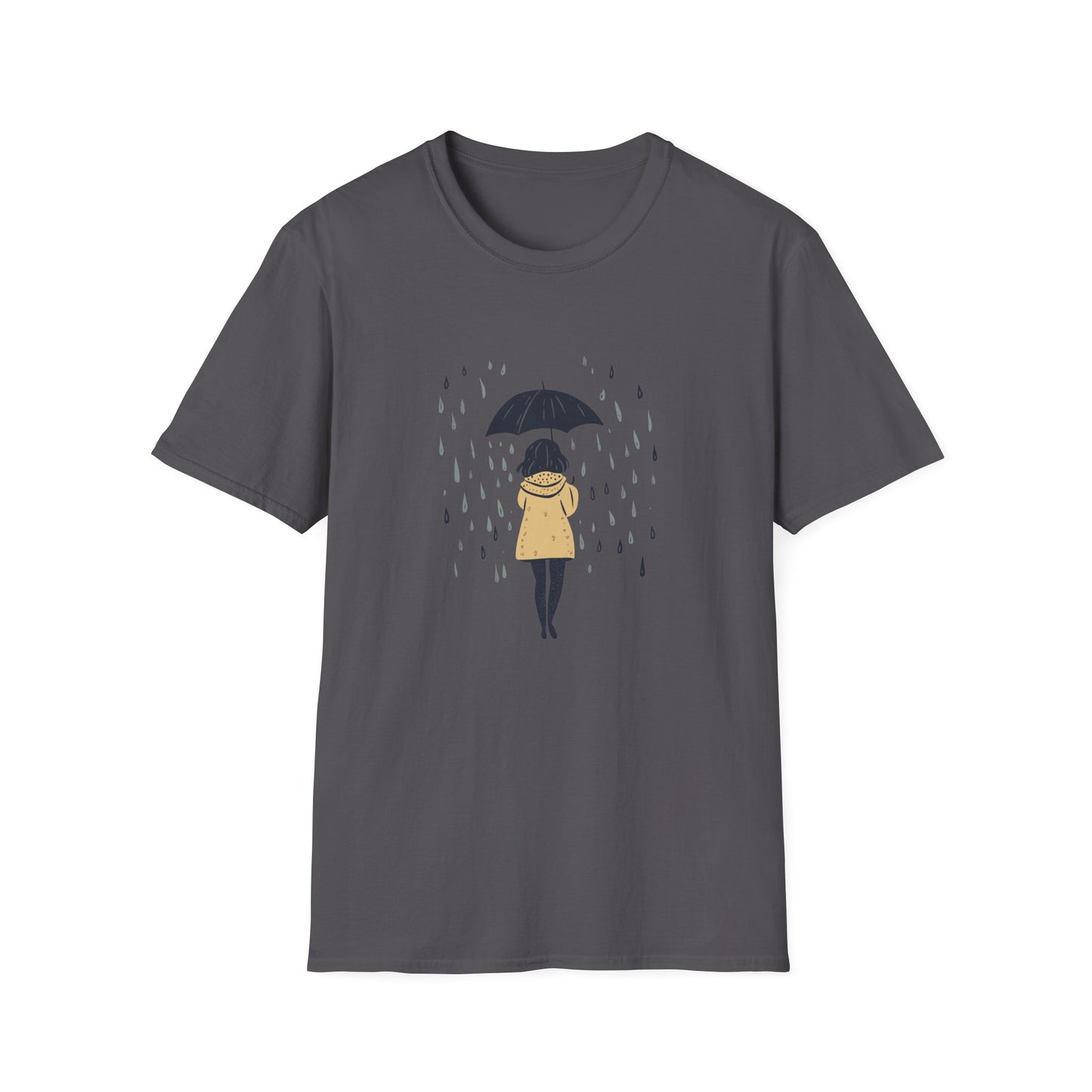 Rain Lover T-Shirt | Cozy Minimalist Aesthetic | Umbrella Rainy Day Outfit | Weather Lover Gift | Fall & Spring Fashion | Introvert Gift