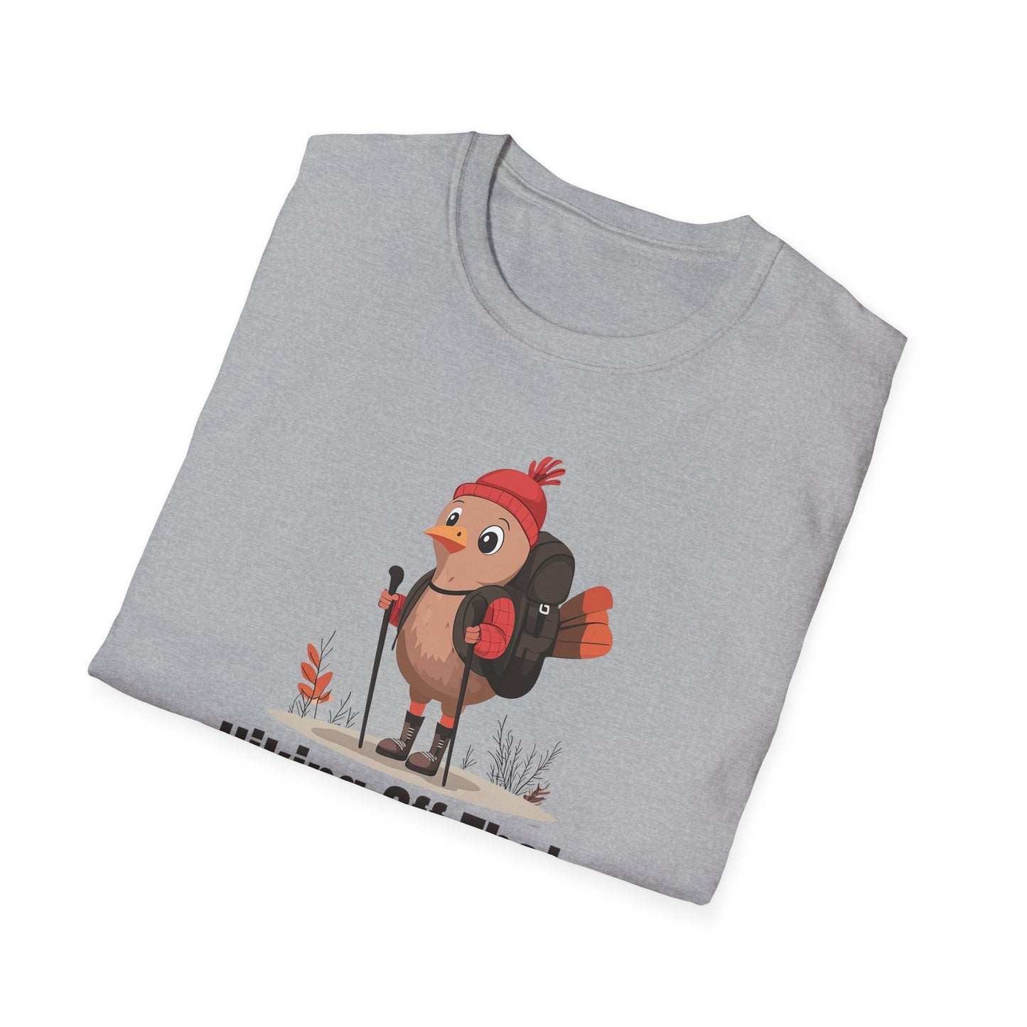 Hiking Off That Turkey Dinner T-Shirt | Funny Thanksgiving Hiking Shirt | Turkey Hiker Graphic Tee | Thanksgiving Gift for Hikers