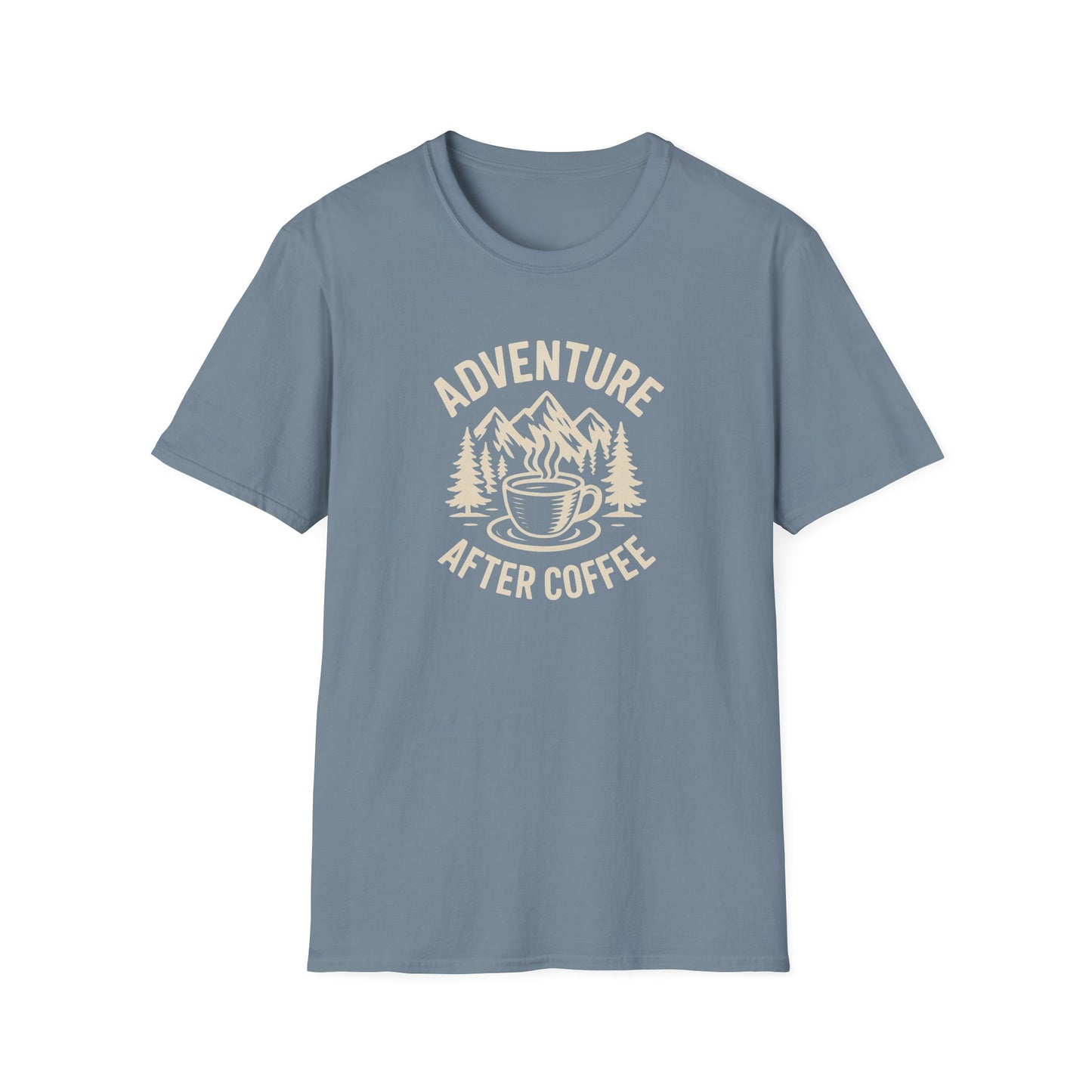 Adventure After Coffee Shirt | Coffee Hiking Tee for Nature Lovers | Minimalist Mountain Graphic T-Shirt | Outdoorsy Gift for Him or Her