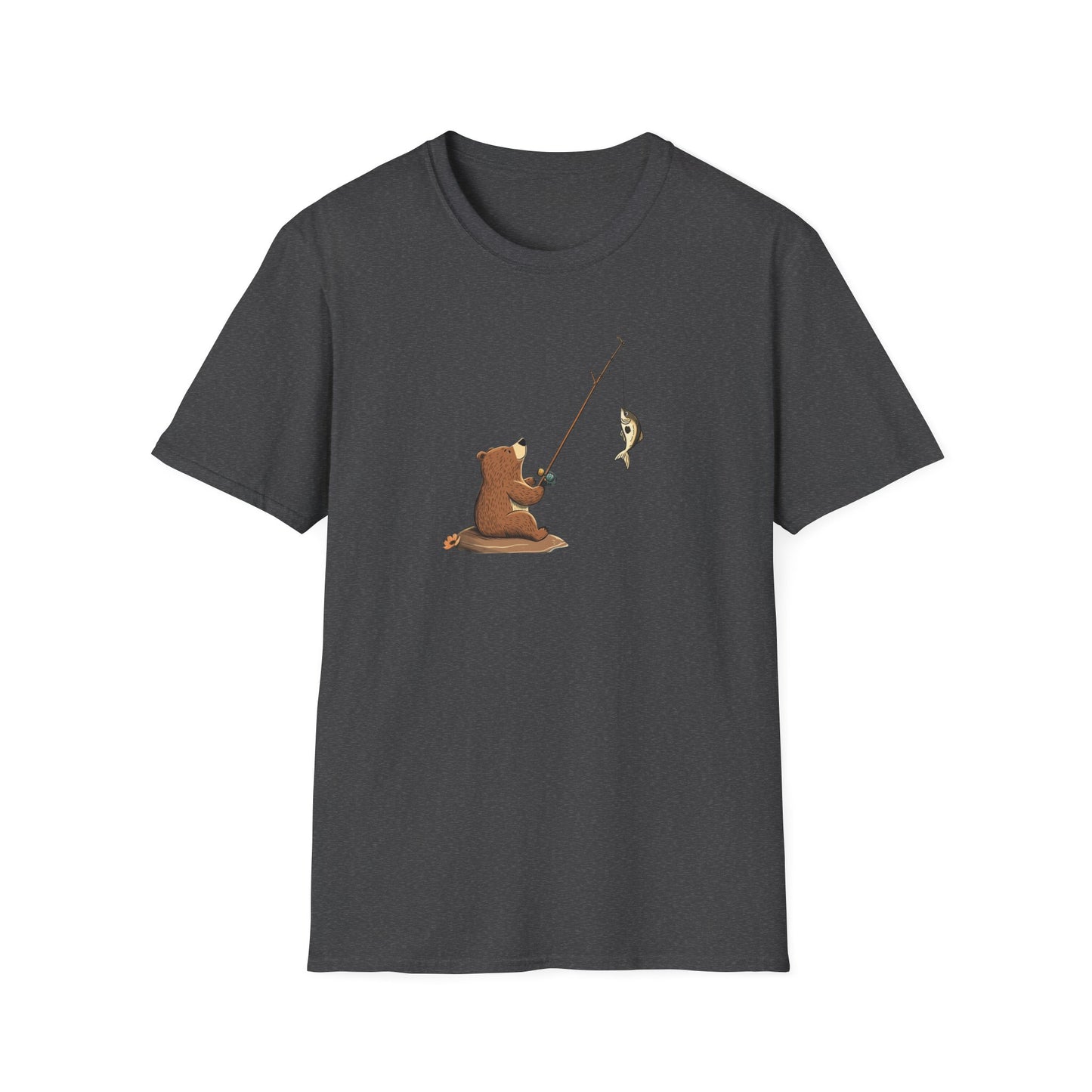 Bear Fishing Shirt, Fun Outdoors Graphic Tee, Gift for Fishermen and Wildlife Lovers, Cute Animal T-Shirt, Fishing Gift for Men and Women