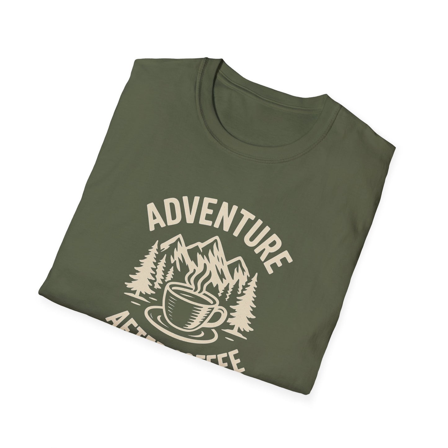 Adventure After Coffee Shirt | Coffee Hiking Tee for Nature Lovers | Minimalist Mountain Graphic T-Shirt | Outdoorsy Gift for Him or Her