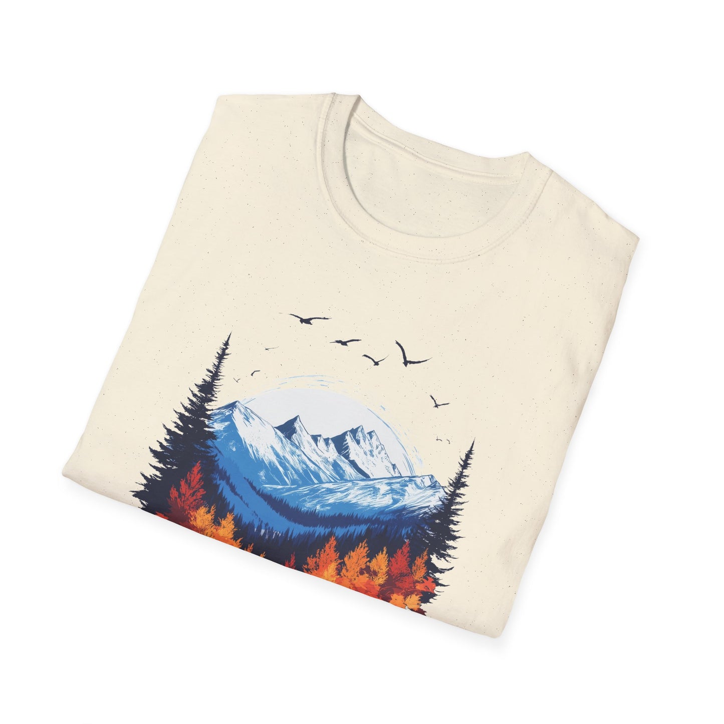 Falling Leaves, Rising Snow T-Shirt, Fall to Winter Transition Tee, Mountain Adventure Shirt, Outdoor Lovers Gift