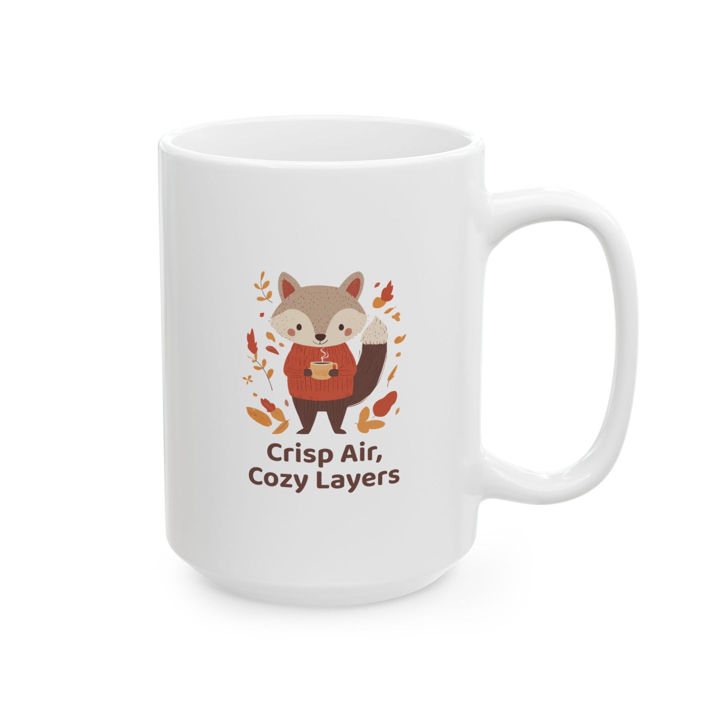Crisp Air, Cozy Layers Mug | Cute Fox Fall Mug| Cozy Autumn Vibes | Woodland Animal Coffee Mug | Fall Coffee Lovers