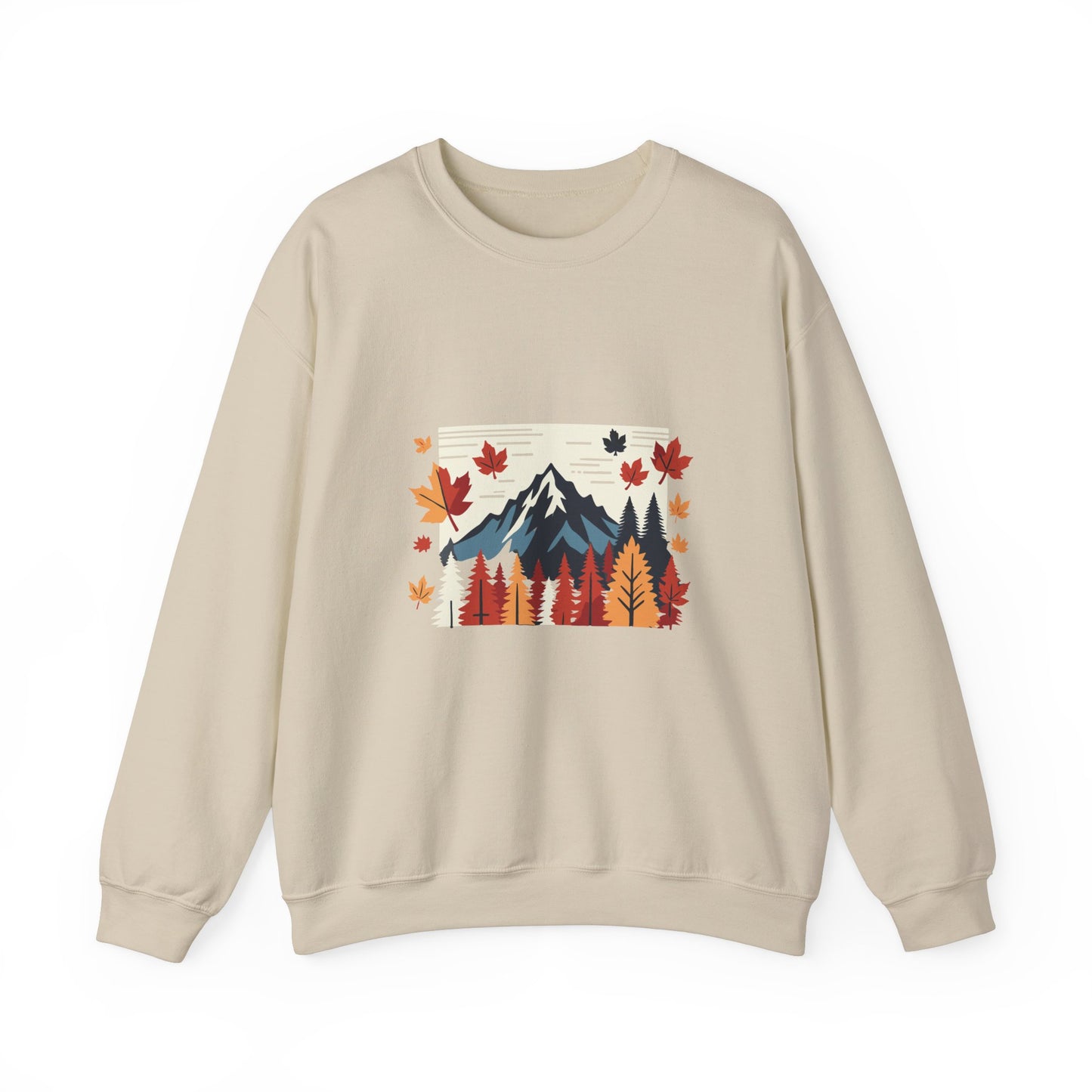 Cozy Mountain Fall Forest Sweatshirt - Unisex Warm Pullover with Nature Print - Perfect Autumn and Winter Sweater, Outdoor Adventure Apparel