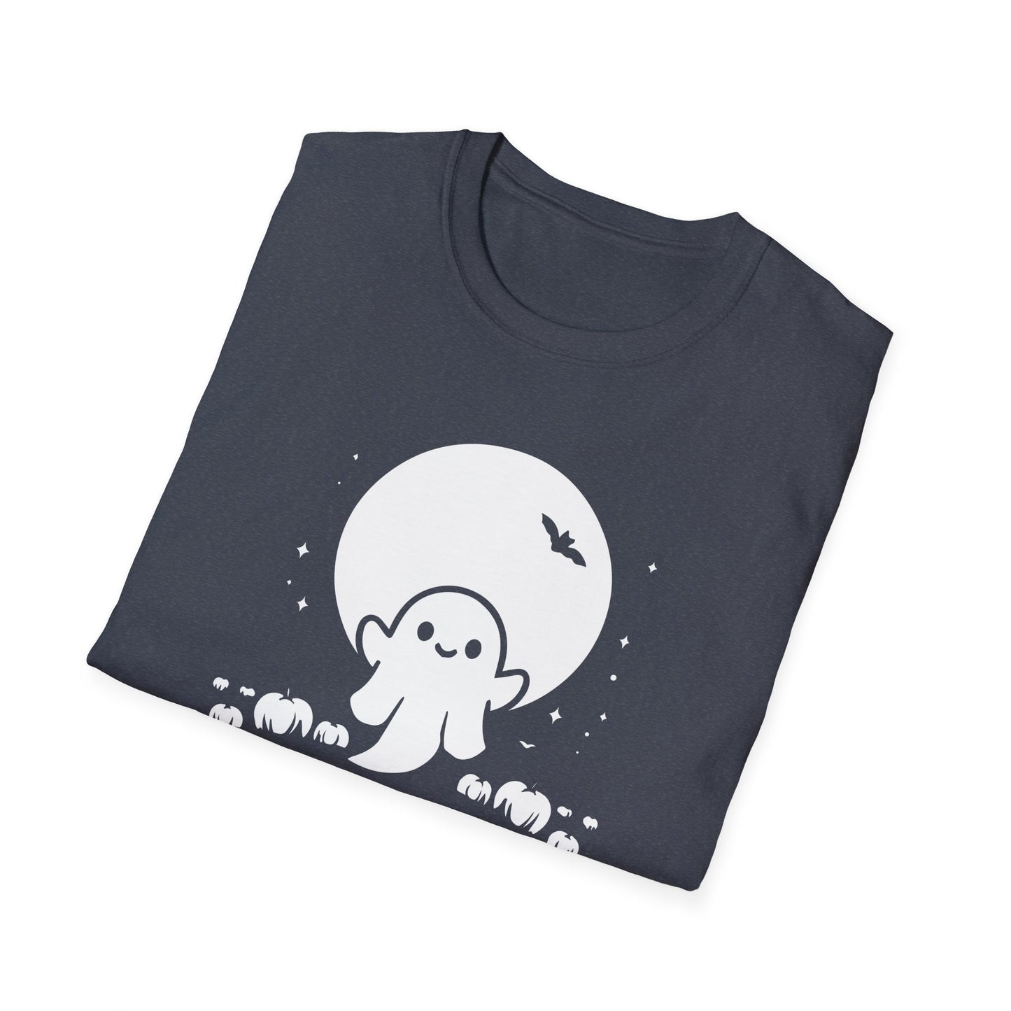 Cute Ghost and Pumpkins Graphic Tee - Happy Halloween T-Shirt - Festive Halloween Shirt - Spooky Holiday Apparel for Men and Women