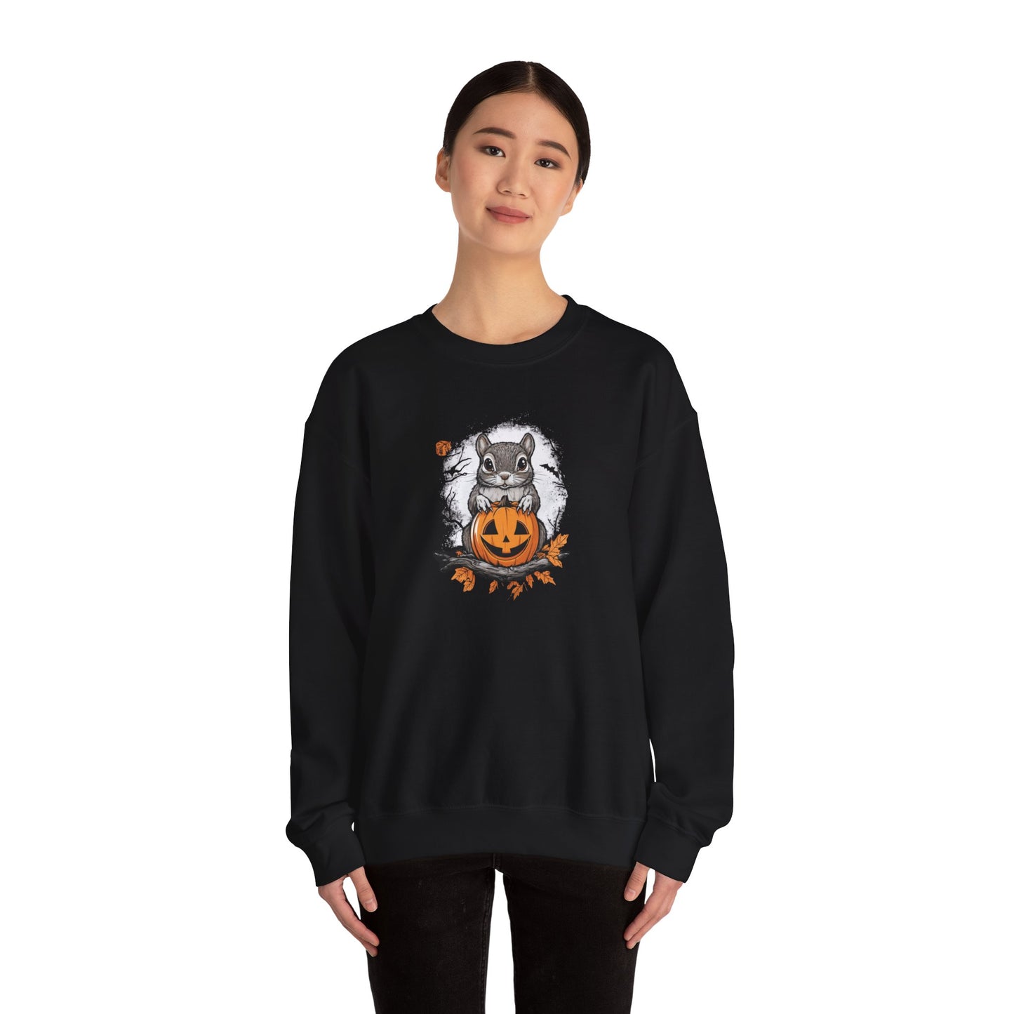 Squirrel Pumpkin Sweatshirt, Halloween Sweatshirt, Fall Sweatshirt, Autumn Sweatshirt, Cute Animal Sweatshirt, Seasonal Sweatshirt