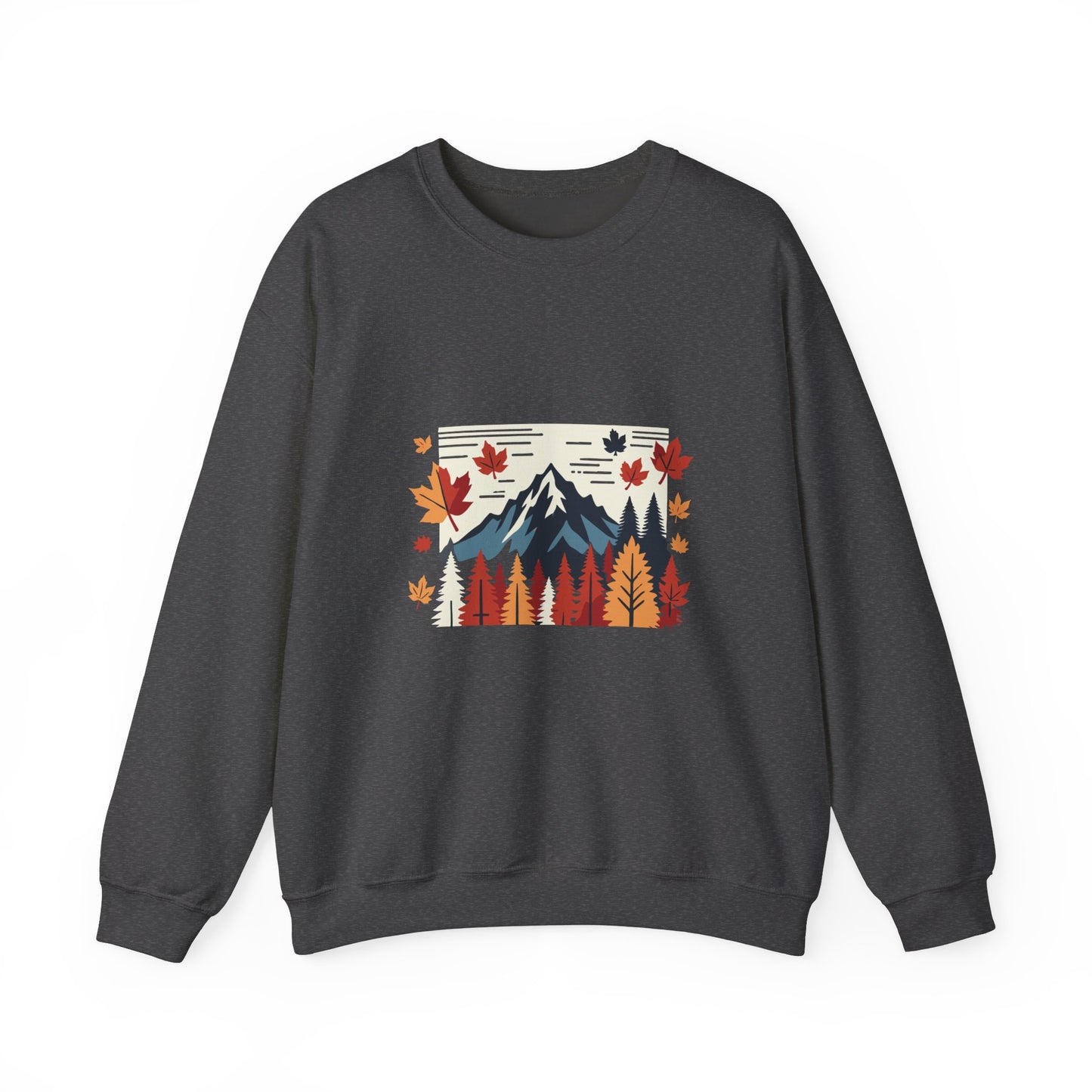 Cozy Mountain Fall Forest Sweatshirt - Unisex Warm Pullover with Nature Print - Perfect Autumn and Winter Sweater, Outdoor Adventure Apparel