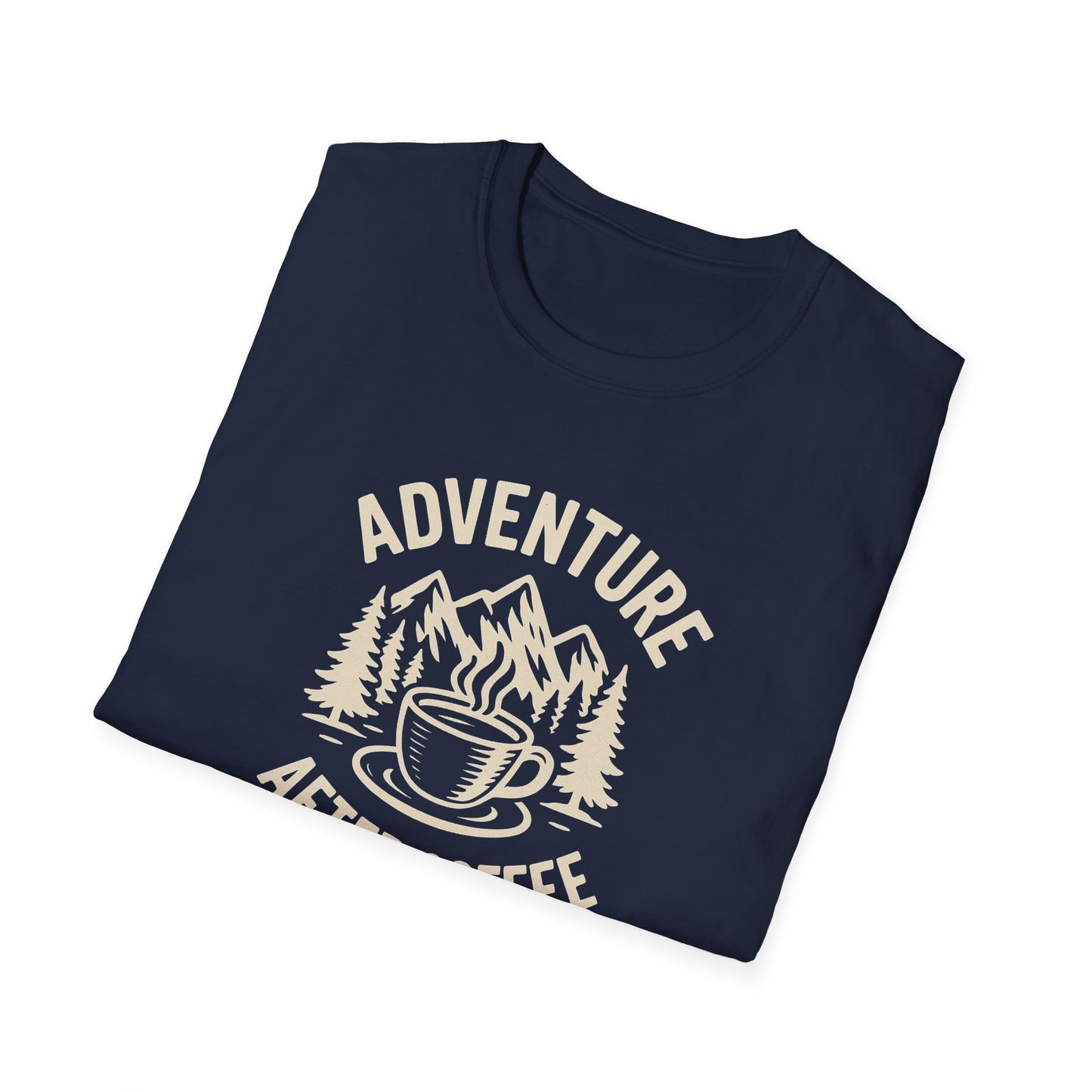 Adventure After Coffee Shirt | Coffee Hiking Tee for Nature Lovers | Minimalist Mountain Graphic T-Shirt | Outdoorsy Gift for Him or Her