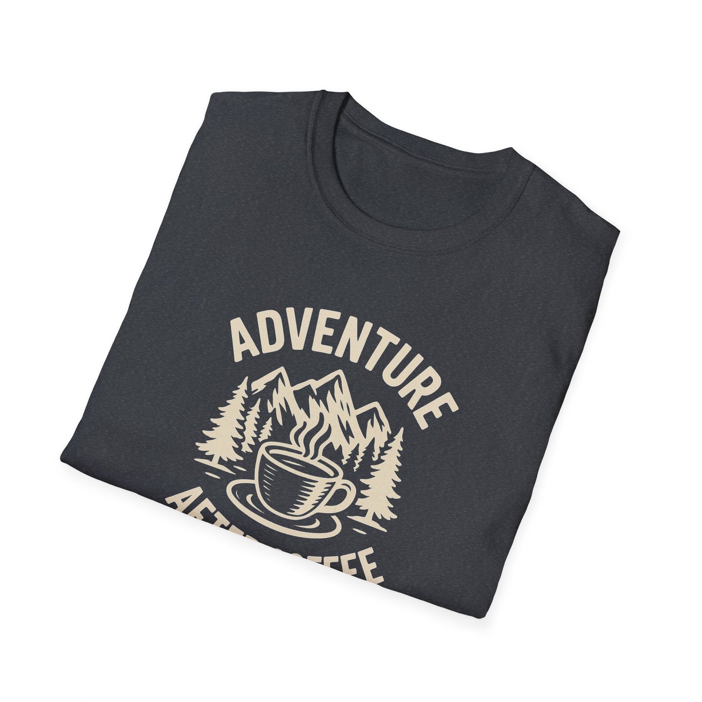 Adventure After Coffee Shirt | Coffee Hiking Tee for Nature Lovers | Minimalist Mountain Graphic T-Shirt | Outdoorsy Gift for Him or Her