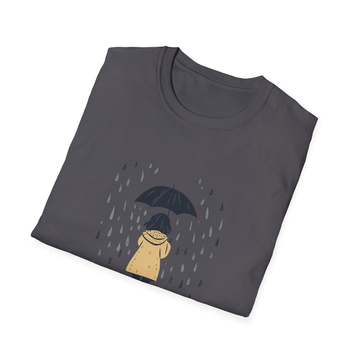 Rain Lover T-Shirt | Cozy Minimalist Aesthetic | Umbrella Rainy Day Outfit | Weather Lover Gift | Fall & Spring Fashion | Introvert Gift