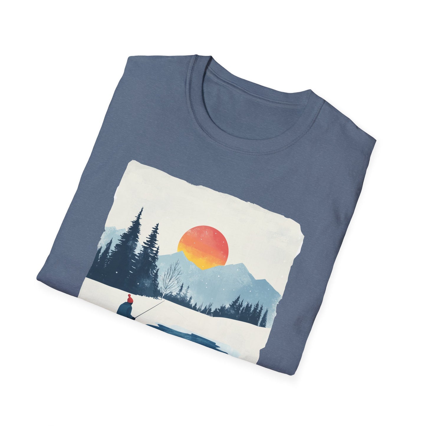 Ice Fishing Shirt | Winter Fisherman T-Shirt for Men | Outdoorsman Gift | Minimalist Winter Fishing Shirt | Christmas Fishing Gift