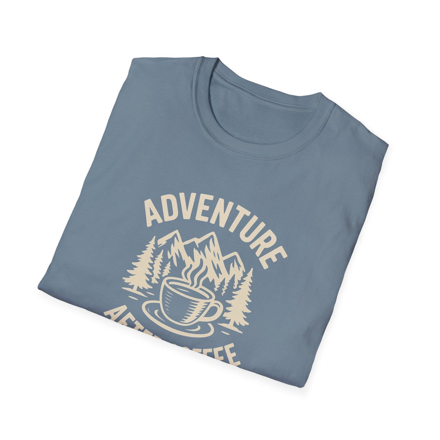 Adventure After Coffee Shirt | Coffee Hiking Tee for Nature Lovers | Minimalist Mountain Graphic T-Shirt | Outdoorsy Gift for Him or Her