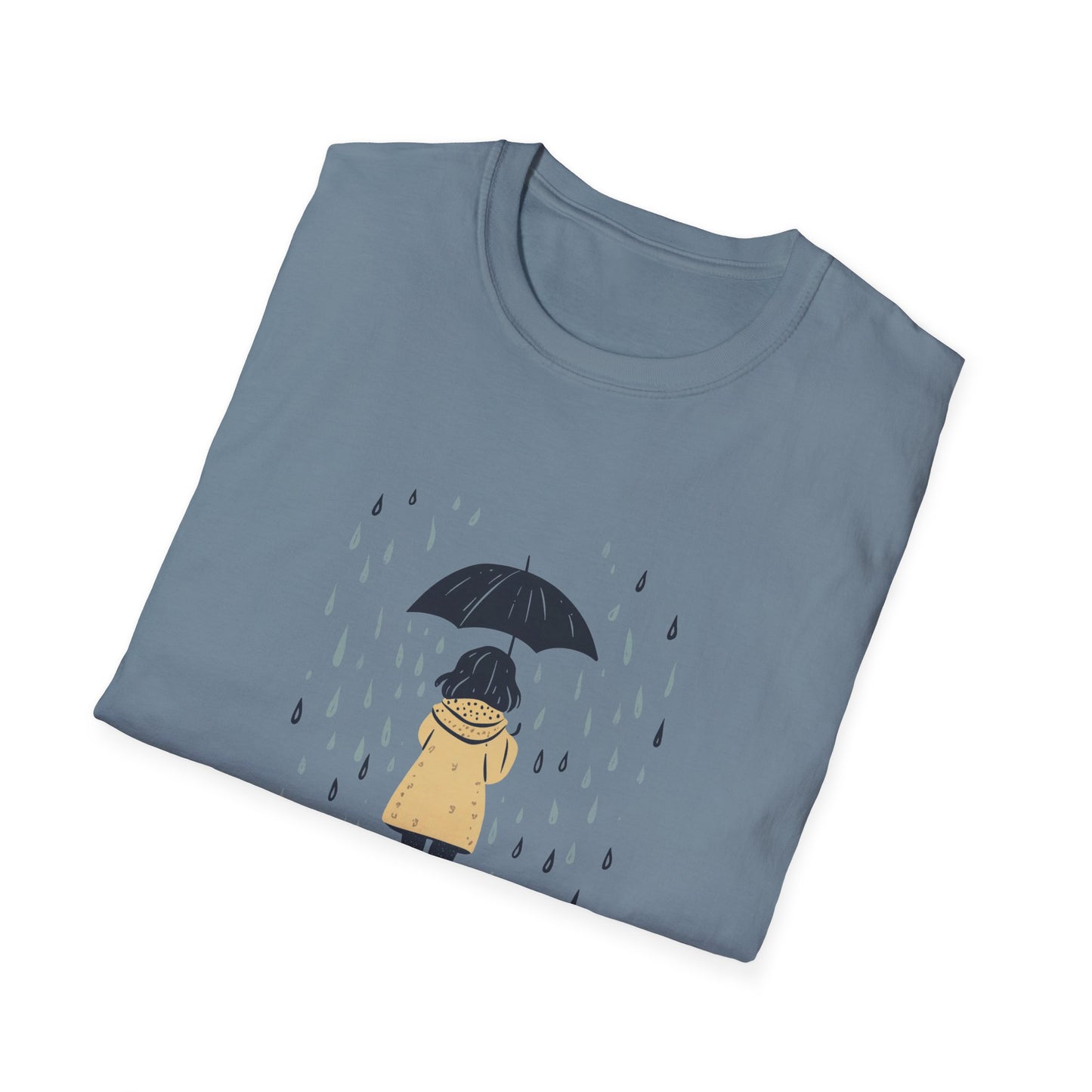 Rain Lover T-Shirt | Cozy Minimalist Aesthetic | Umbrella Rainy Day Outfit | Weather Lover Gift | Fall & Spring Fashion | Introvert Gift