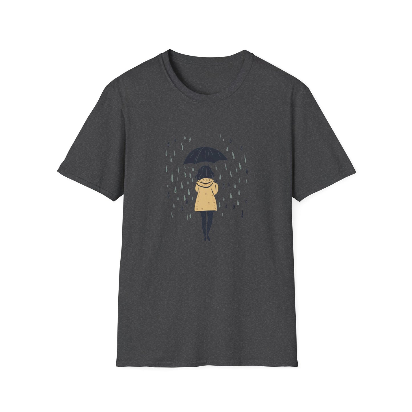 Rain Lover T-Shirt | Cozy Minimalist Aesthetic | Umbrella Rainy Day Outfit | Weather Lover Gift | Fall & Spring Fashion | Introvert Gift