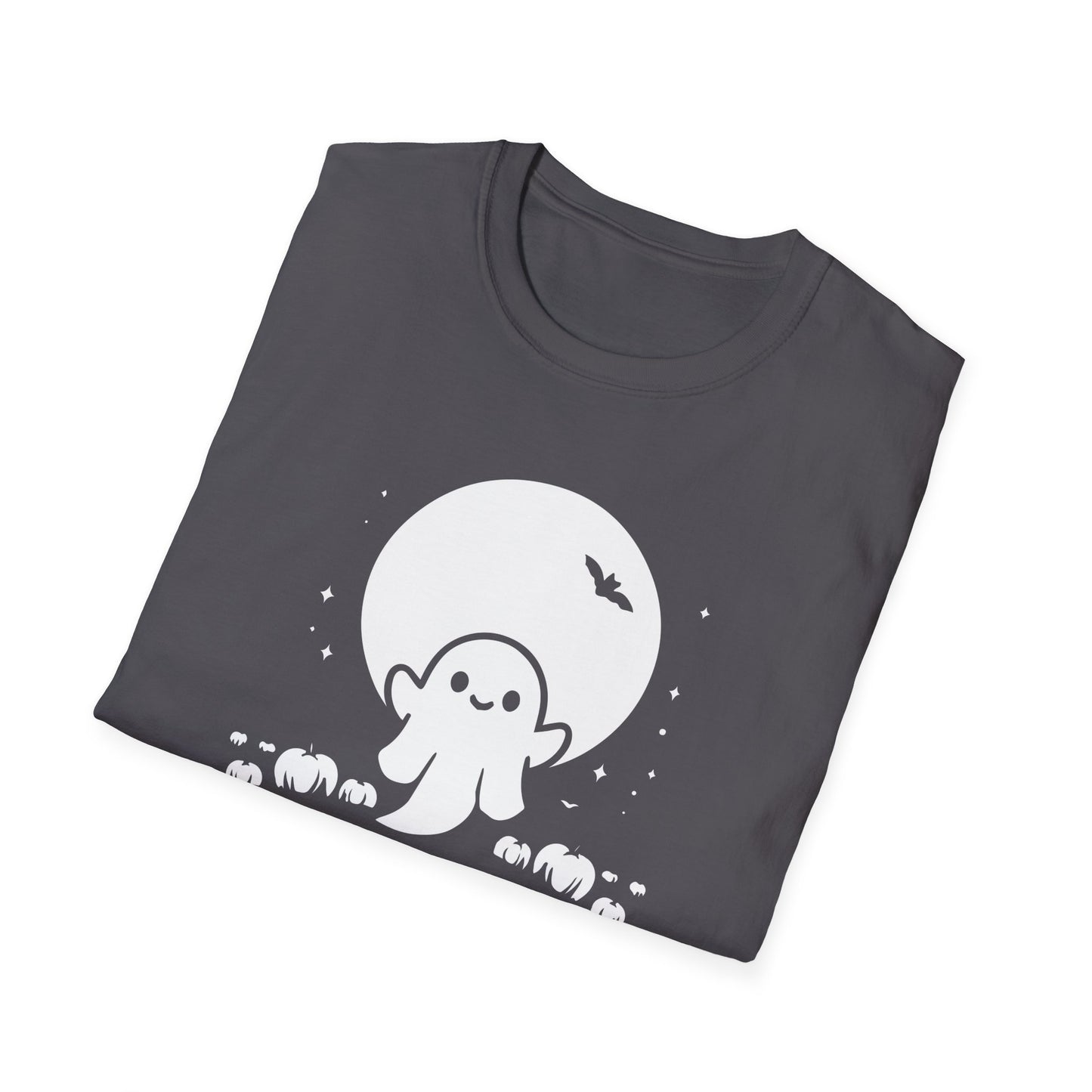 Cute Ghost and Pumpkins Graphic Tee - Happy Halloween T-Shirt - Festive Halloween Shirt - Spooky Holiday Apparel for Men and Women