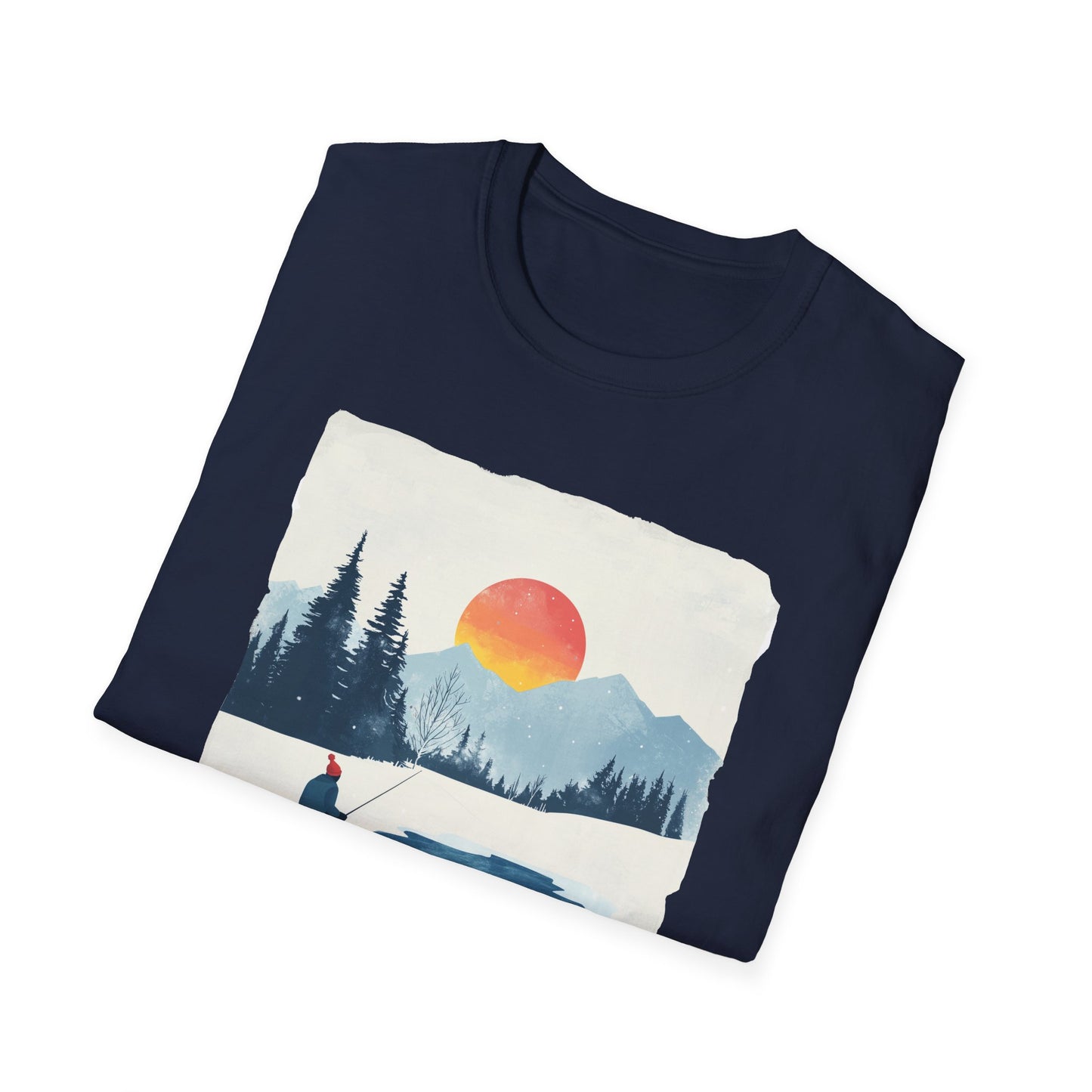 Ice Fishing Shirt | Winter Fisherman T-Shirt for Men | Outdoorsman Gift | Minimalist Winter Fishing Shirt | Christmas Fishing Gift