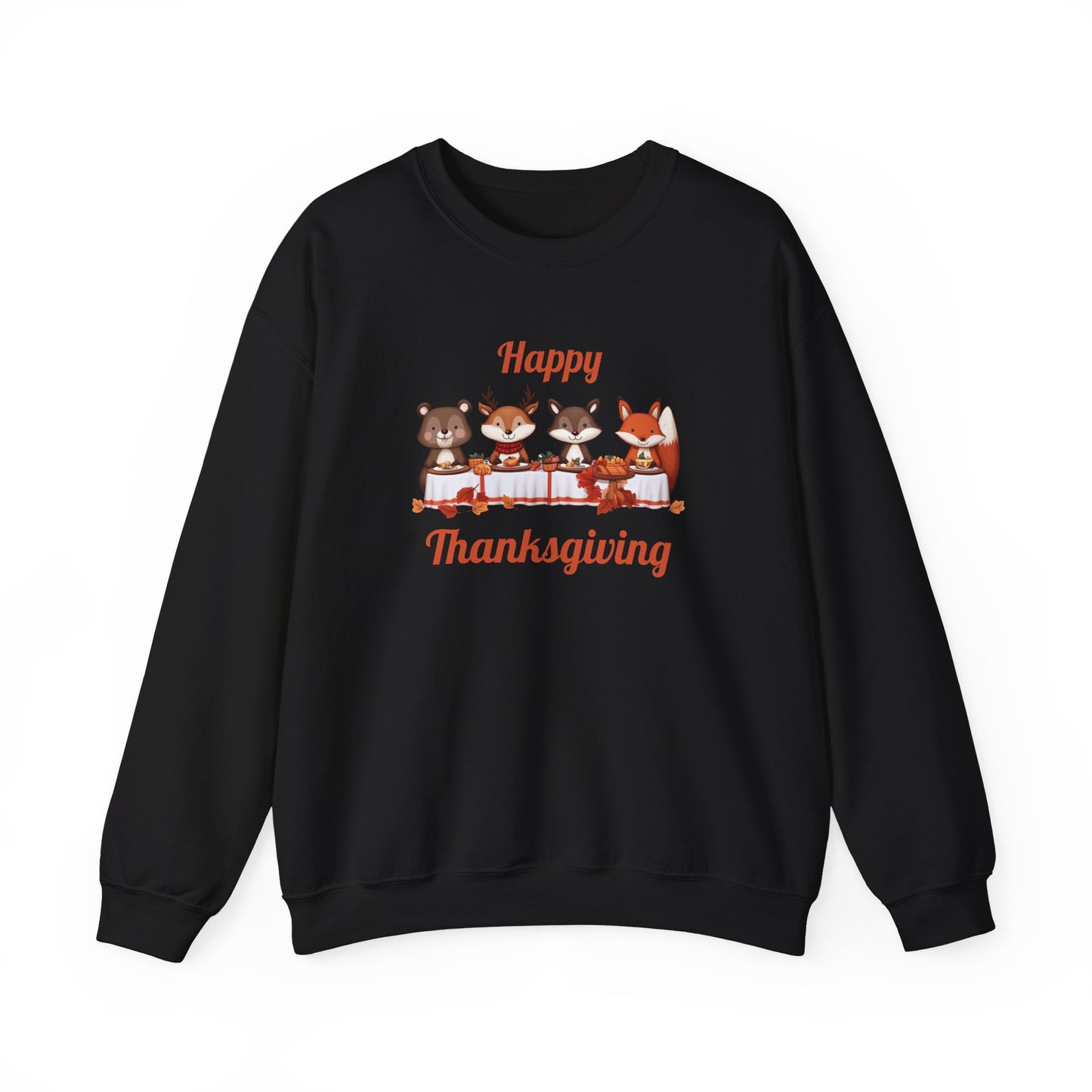 Cute Forest Animals Thanksgiving Sweatshirt - Fall Cozy Crewneck for Animal Lovers | Happy Thanksgiving & Pumpkin Season Shirt