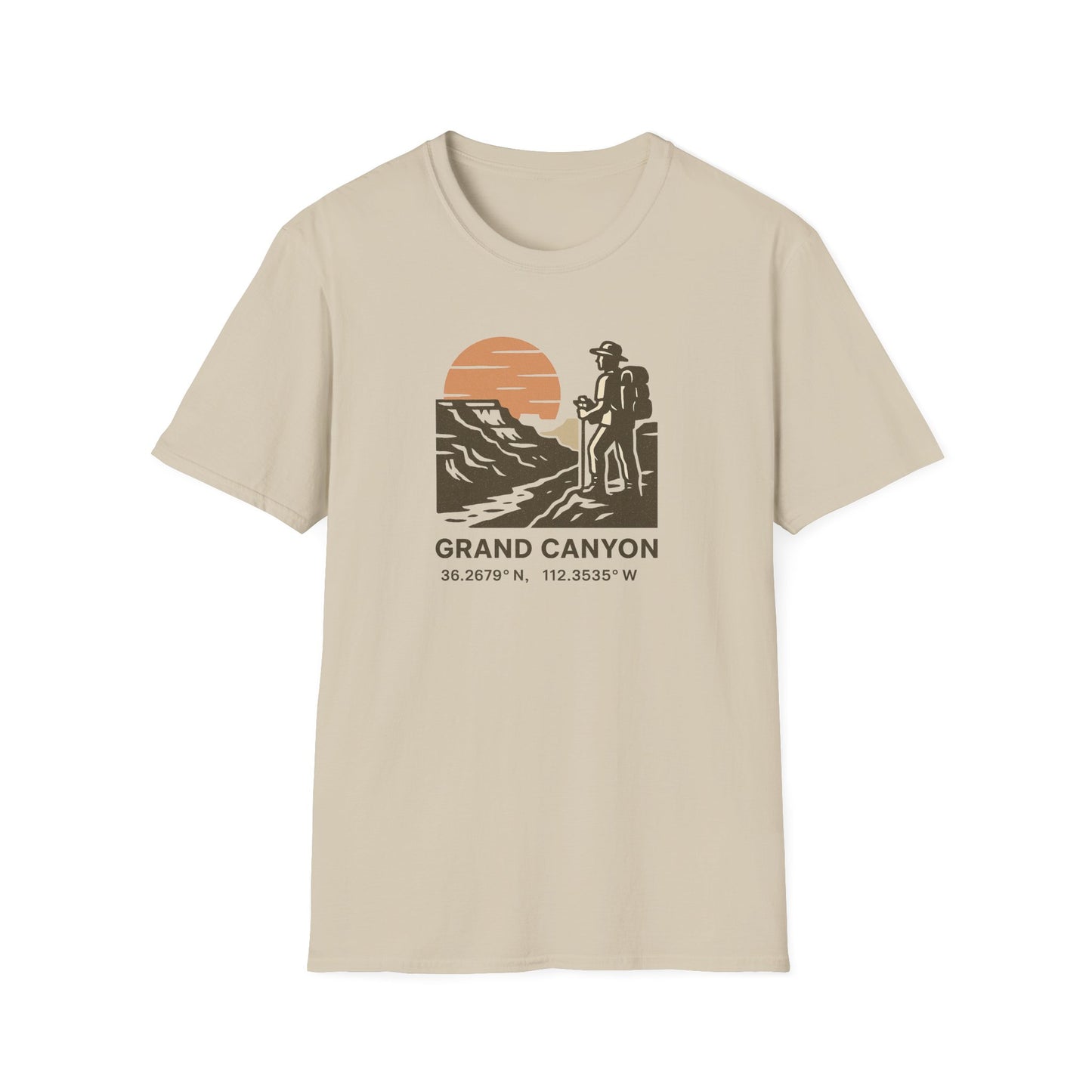 Grand Canyon Shirt with Coordinates | Vintage National Park Hiking Tee | Arizona Nature T-Shirt | Rim to Rim Trail Shirt | Outdoor hike Gift