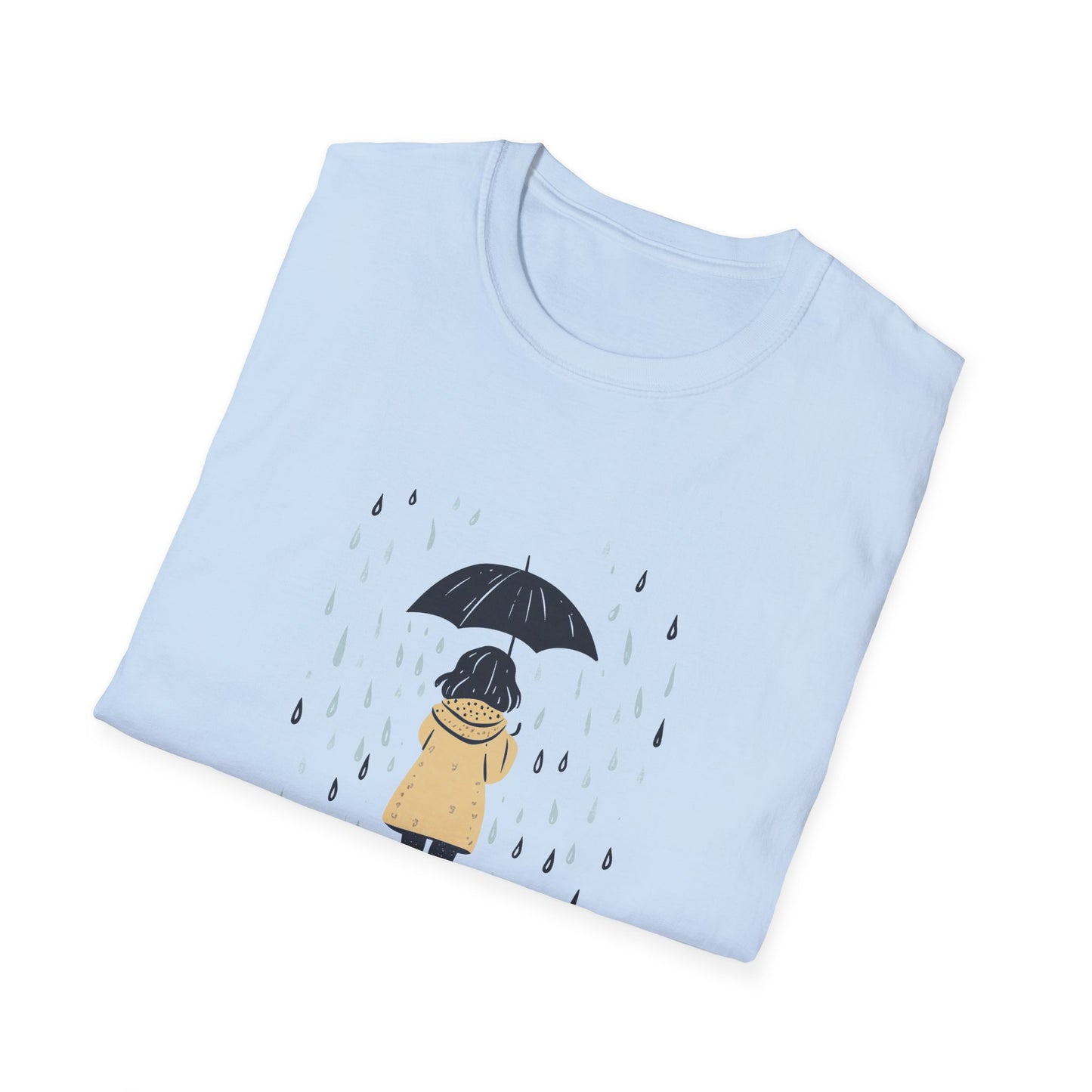 Rain Lover T-Shirt | Cozy Minimalist Aesthetic | Umbrella Rainy Day Outfit | Weather Lover Gift | Fall & Spring Fashion | Introvert Gift