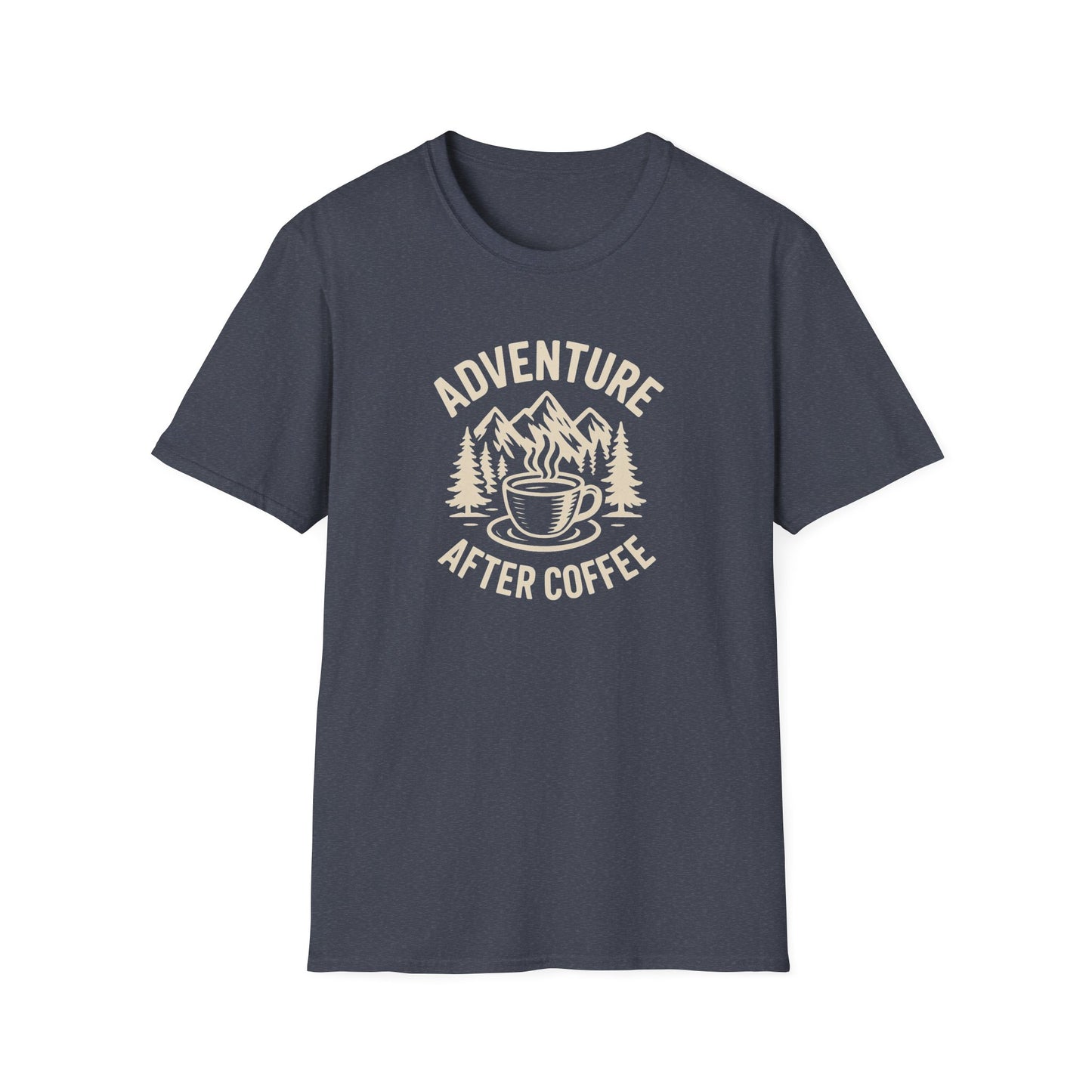 Adventure After Coffee Shirt | Coffee Hiking Tee for Nature Lovers | Minimalist Mountain Graphic T-Shirt | Outdoorsy Gift for Him or Her