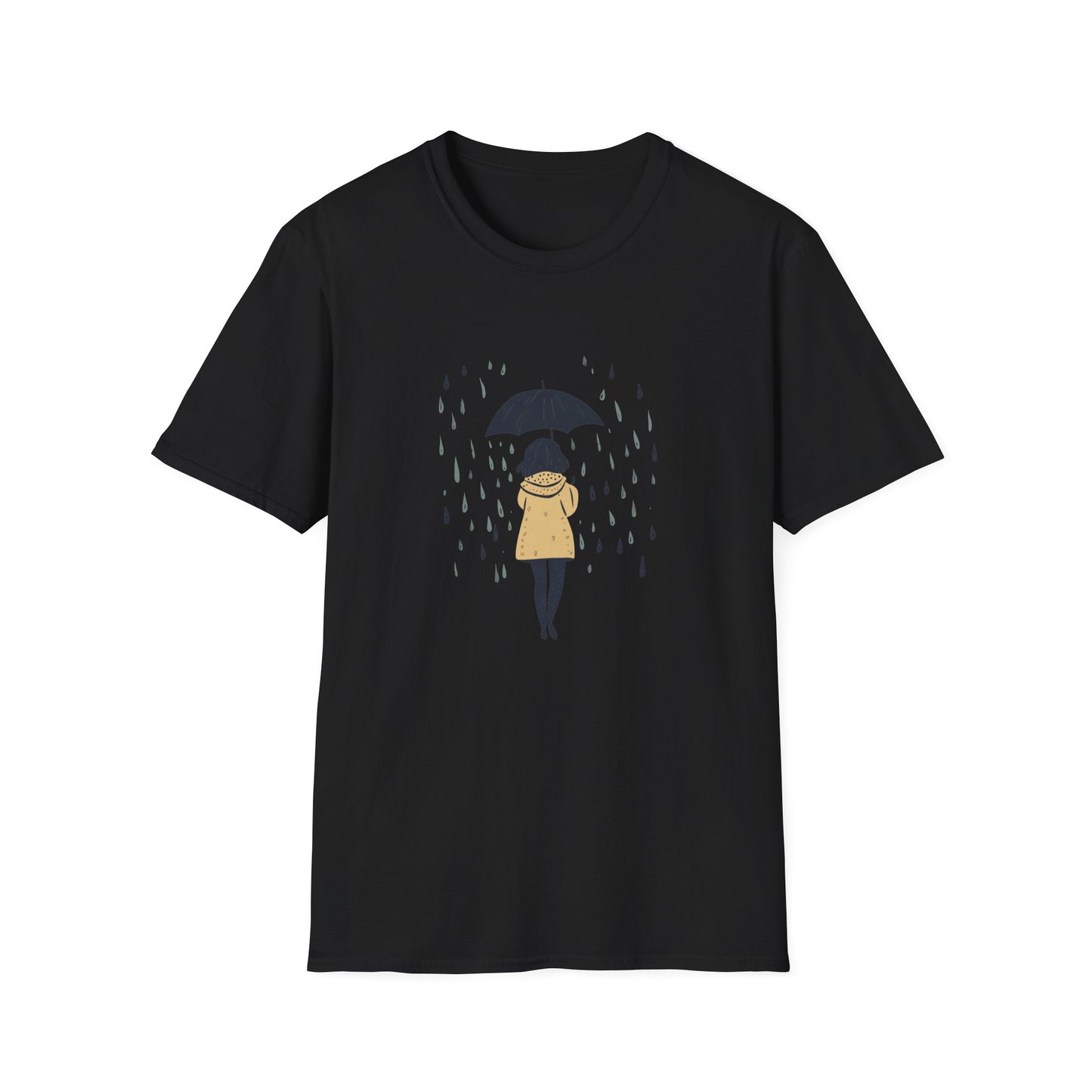 Rain Lover T-Shirt | Cozy Minimalist Aesthetic | Umbrella Rainy Day Outfit | Weather Lover Gift | Fall & Spring Fashion | Introvert Gift