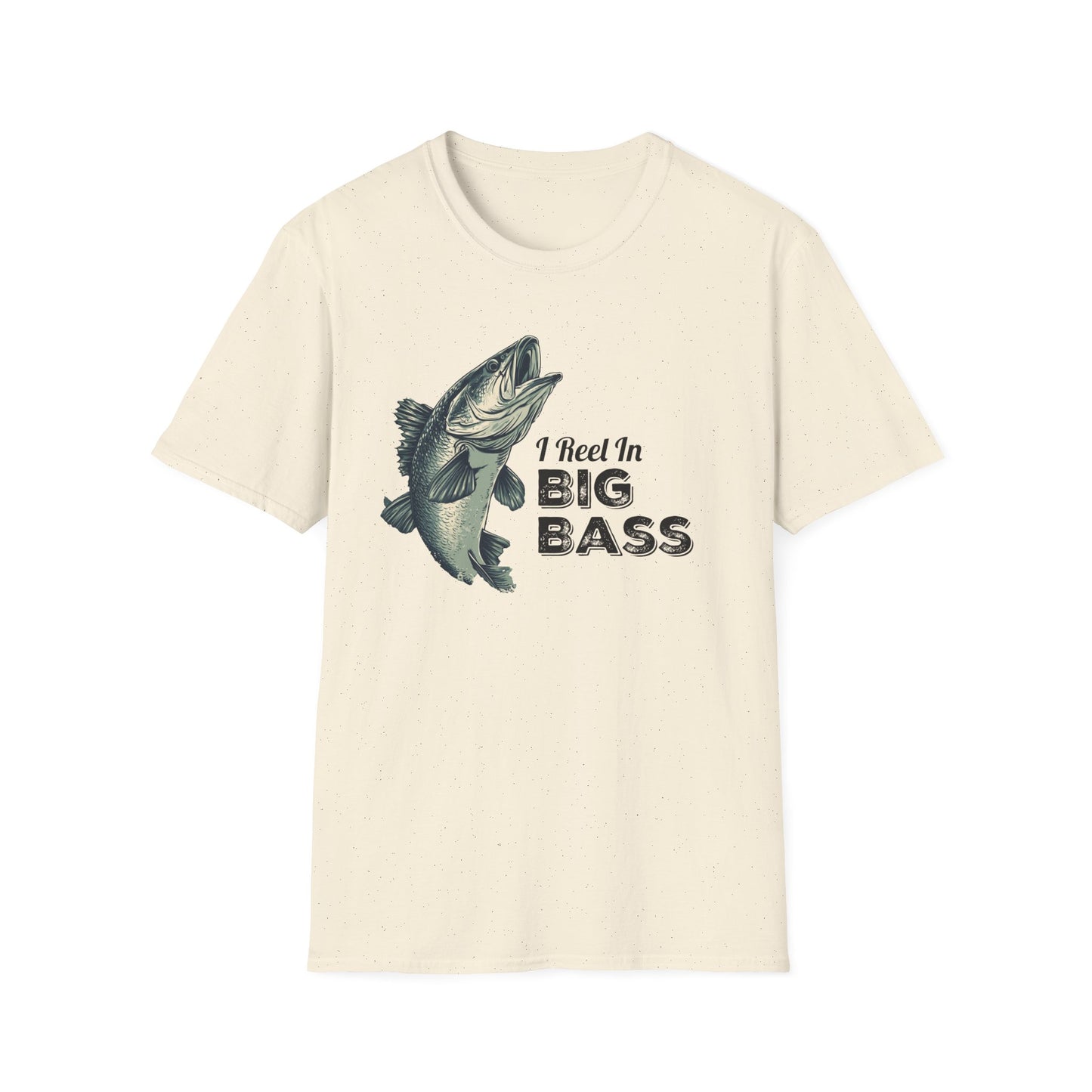 I Reel in Big Bass T-Shirt | Funny Fishing Shirt for Men | Bass Fisherman Gift | Dad Fishing Tee | Outdoorsman Gift