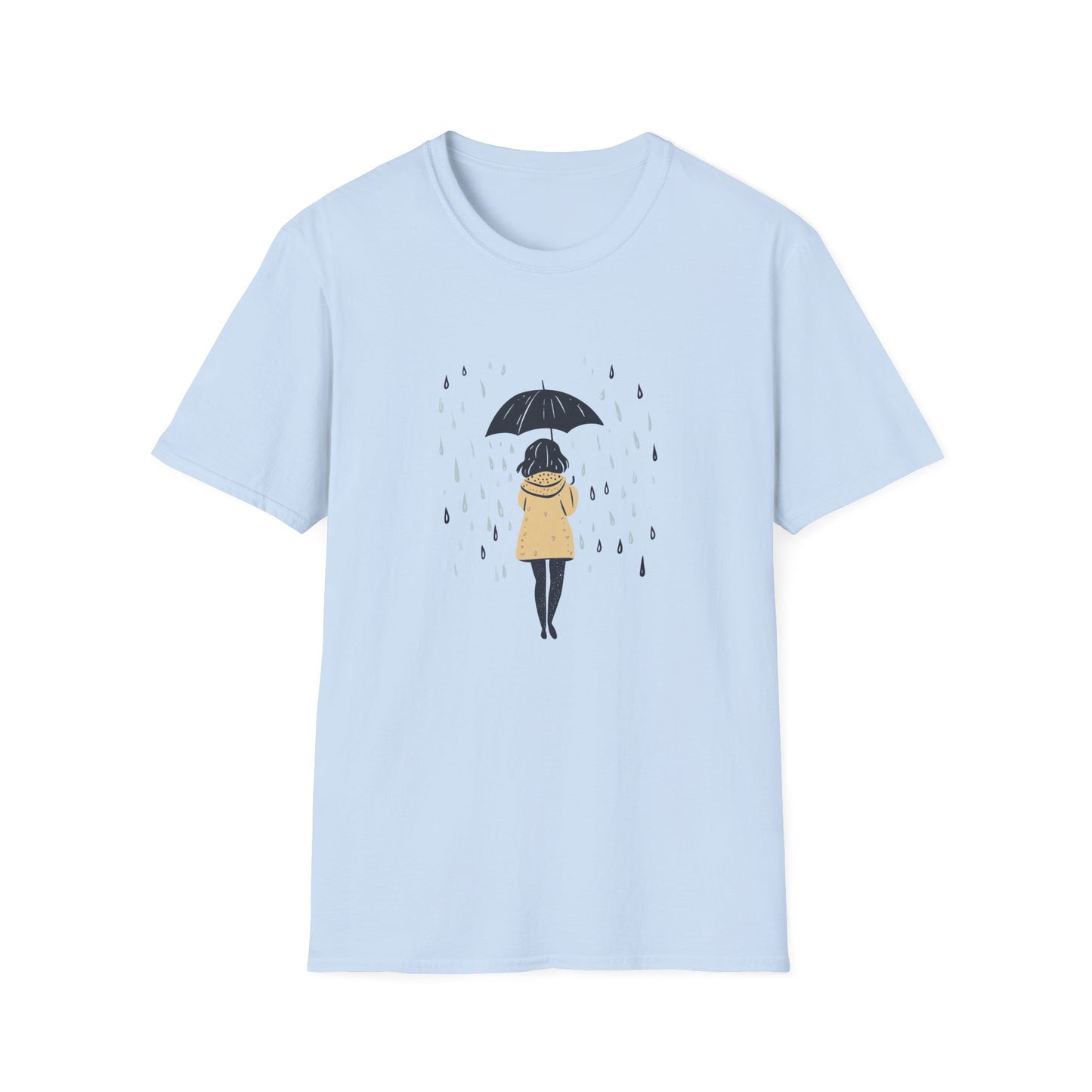Rain Lover T-Shirt | Cozy Minimalist Aesthetic | Umbrella Rainy Day Outfit | Weather Lover Gift | Fall & Spring Fashion | Introvert Gift