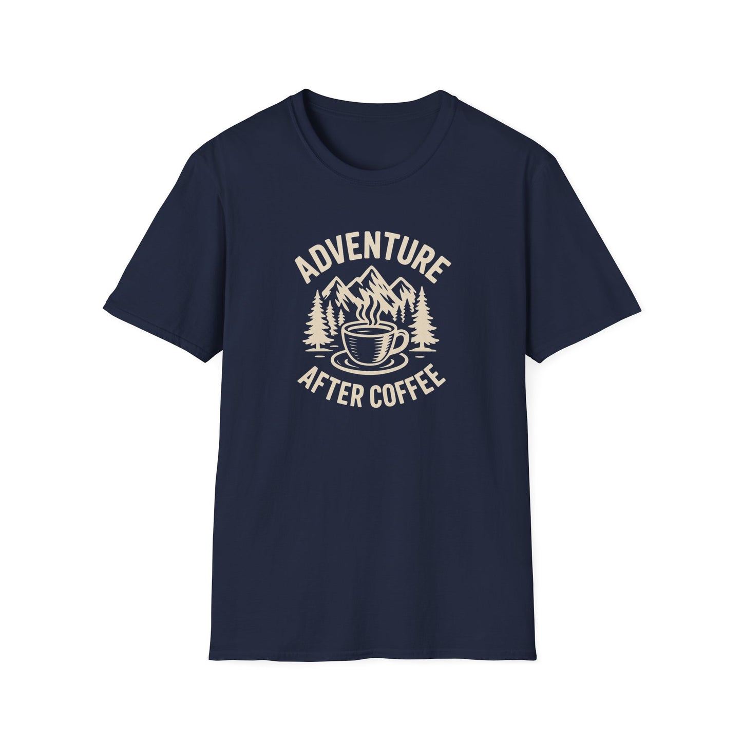 Adventure After Coffee Shirt | Coffee Hiking Tee for Nature Lovers | Minimalist Mountain Graphic T-Shirt | Outdoorsy Gift for Him or Her