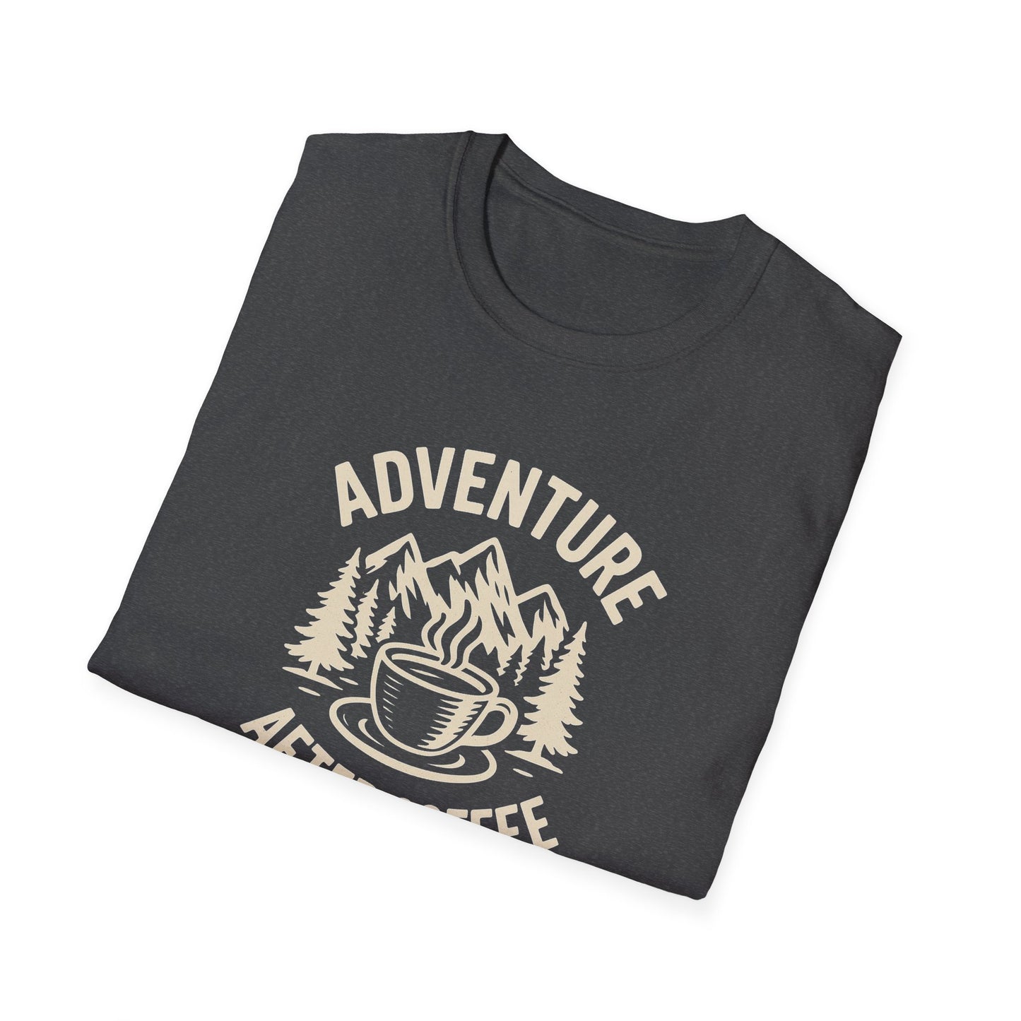 Adventure After Coffee Shirt | Coffee Hiking Tee for Nature Lovers | Minimalist Mountain Graphic T-Shirt | Outdoorsy Gift for Him or Her