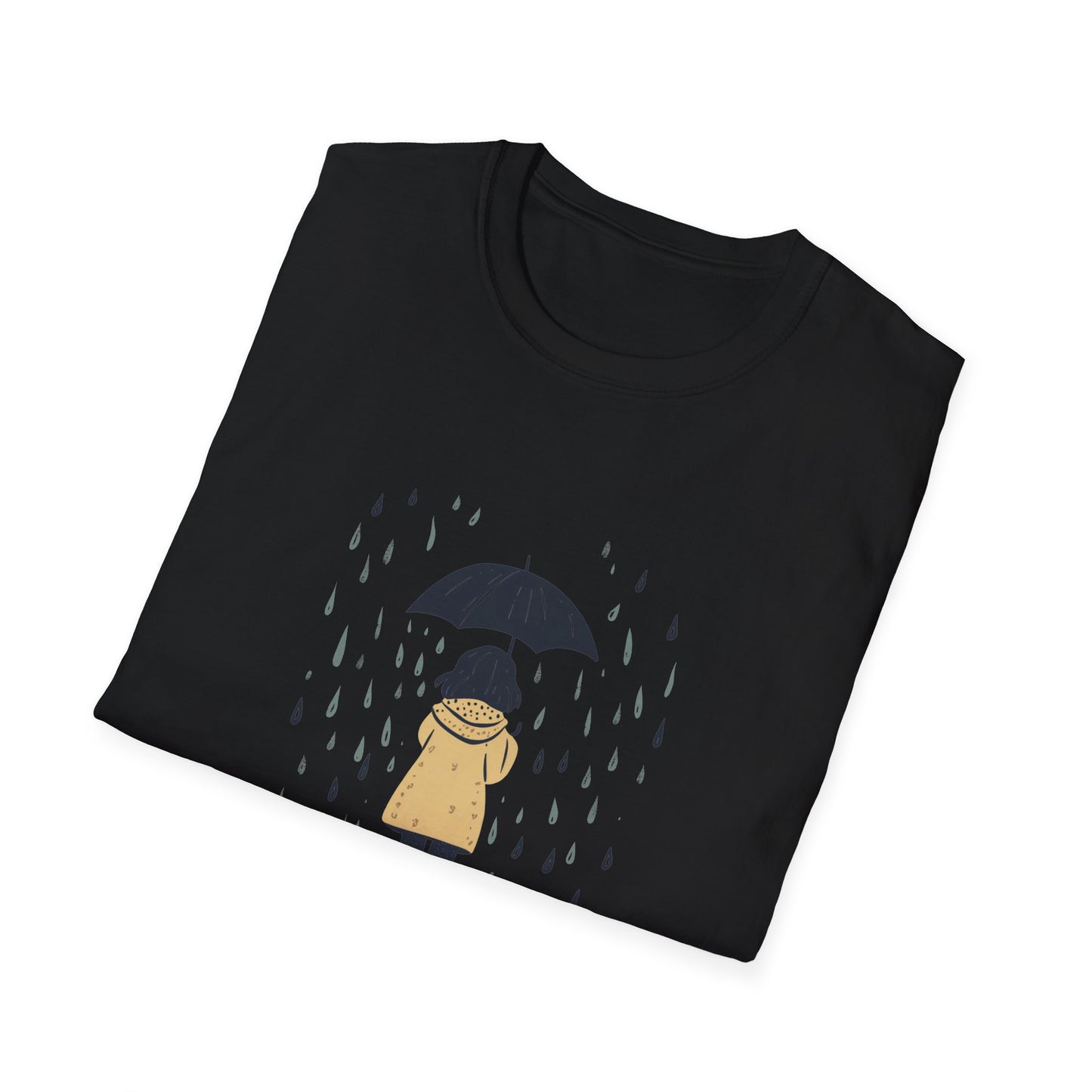 Rain Lover T-Shirt | Cozy Minimalist Aesthetic | Umbrella Rainy Day Outfit | Weather Lover Gift | Fall & Spring Fashion | Introvert Gift