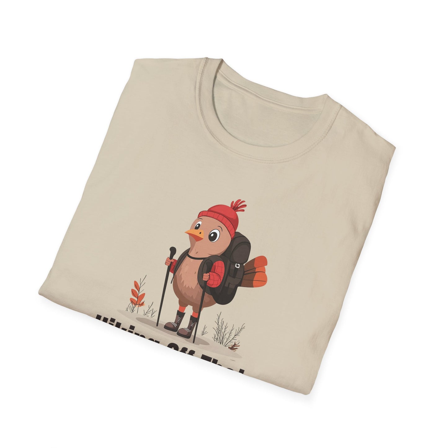 Hiking Off That Turkey Dinner T-Shirt | Funny Thanksgiving Hiking Shirt | Turkey Hiker Graphic Tee | Thanksgiving Gift for Hikers