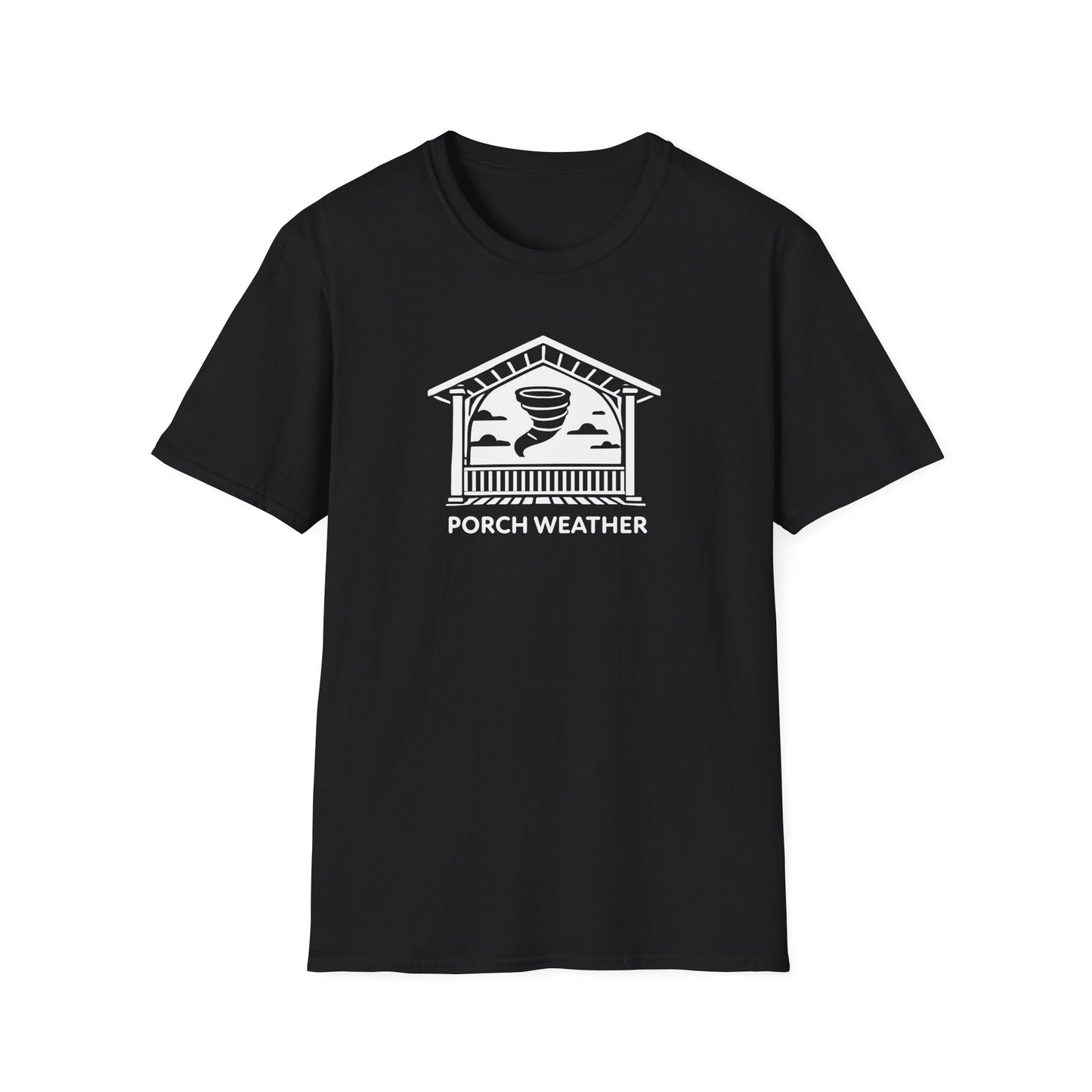 Porch Weather T-Shirt | Minimalist Tornado Tee | Funny Midwest Weather Shirt | Storm Watching Graphic Tee | Gift for Midwesterners
