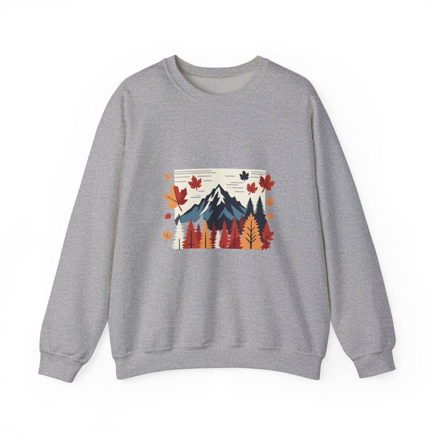 Cozy Mountain Fall Forest Sweatshirt - Unisex Warm Pullover with Nature Print - Perfect Autumn and Winter Sweater, Outdoor Adventure Apparel