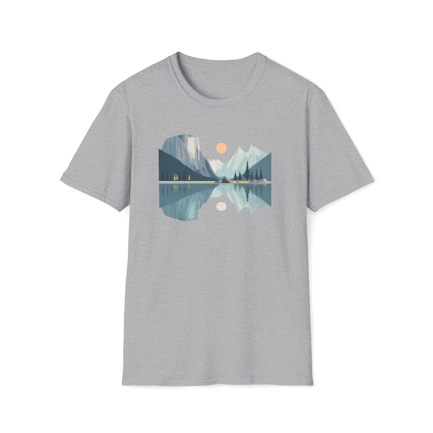 Mountain Reflection T-Shirt | Minimalist Outdoor Nature Tee | Scenic Landscape Graphic Shirt | Adventure Hiking Camping Gift