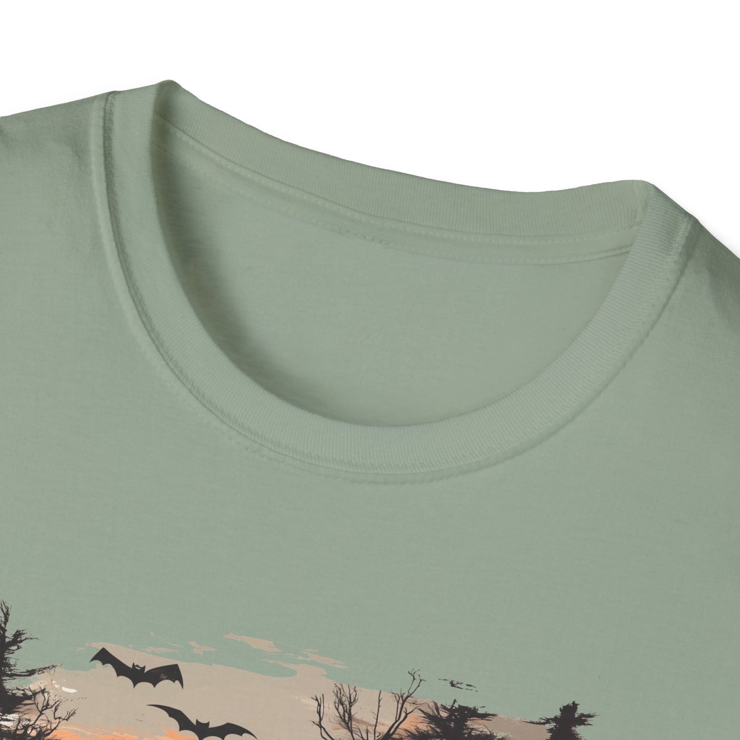 Halloween Van Life T-Shirt | Spooky Camper Van in Haunted Forest | Adventure Gift for Van Life Lovers and Campers