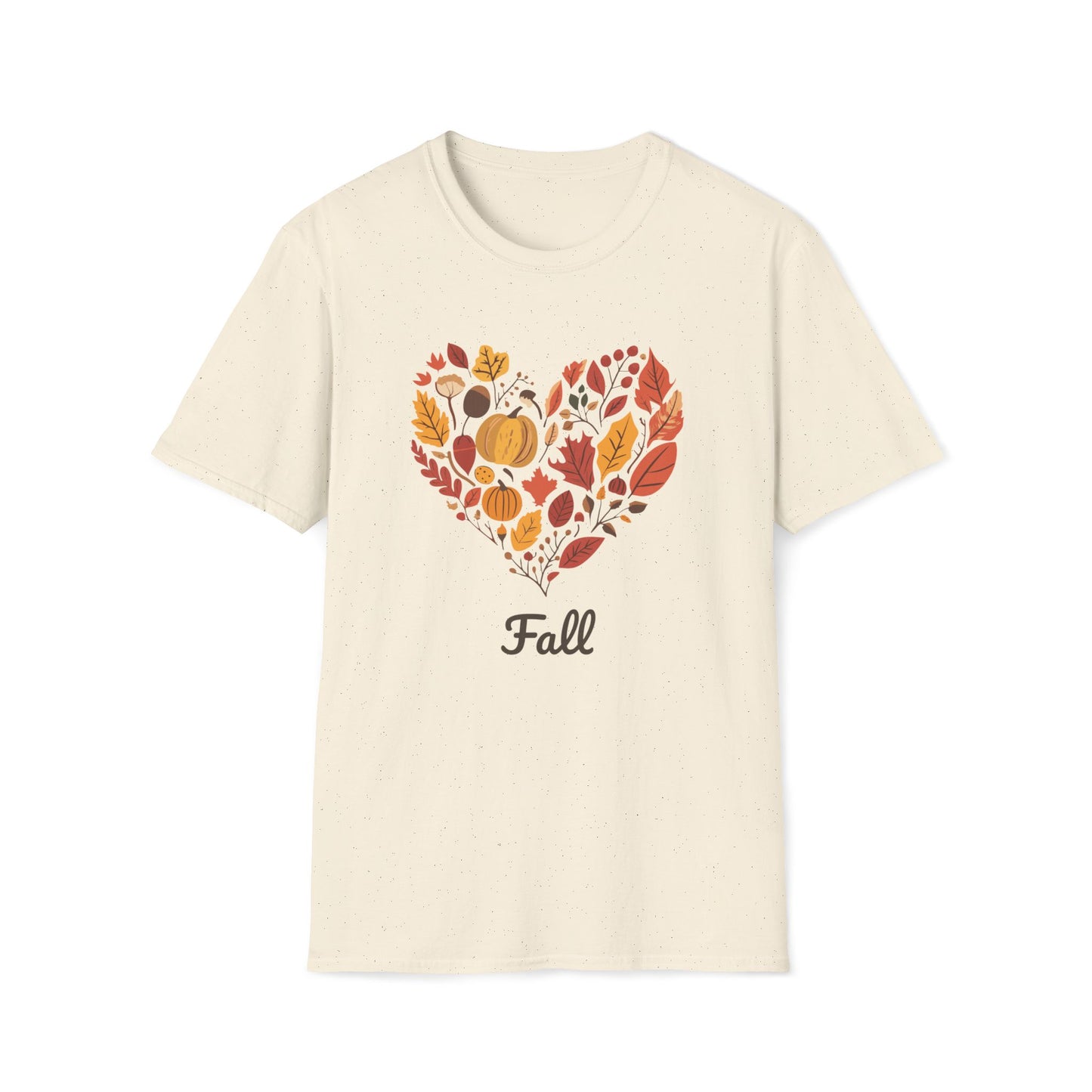 Heart Fall T-Shirt, Cozy Autumn Graphic Tee, Fall Leaves & Pumpkin Shirt, Love Fall Shirt, Thanksgiving Shirt, Nature-Inspired Fall Shirt