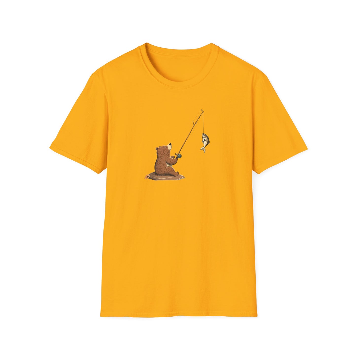 Bear Fishing Shirt, Fun Outdoors Graphic Tee, Gift for Fishermen and Wildlife Lovers, Cute Animal T-Shirt, Fishing Gift for Men and Women