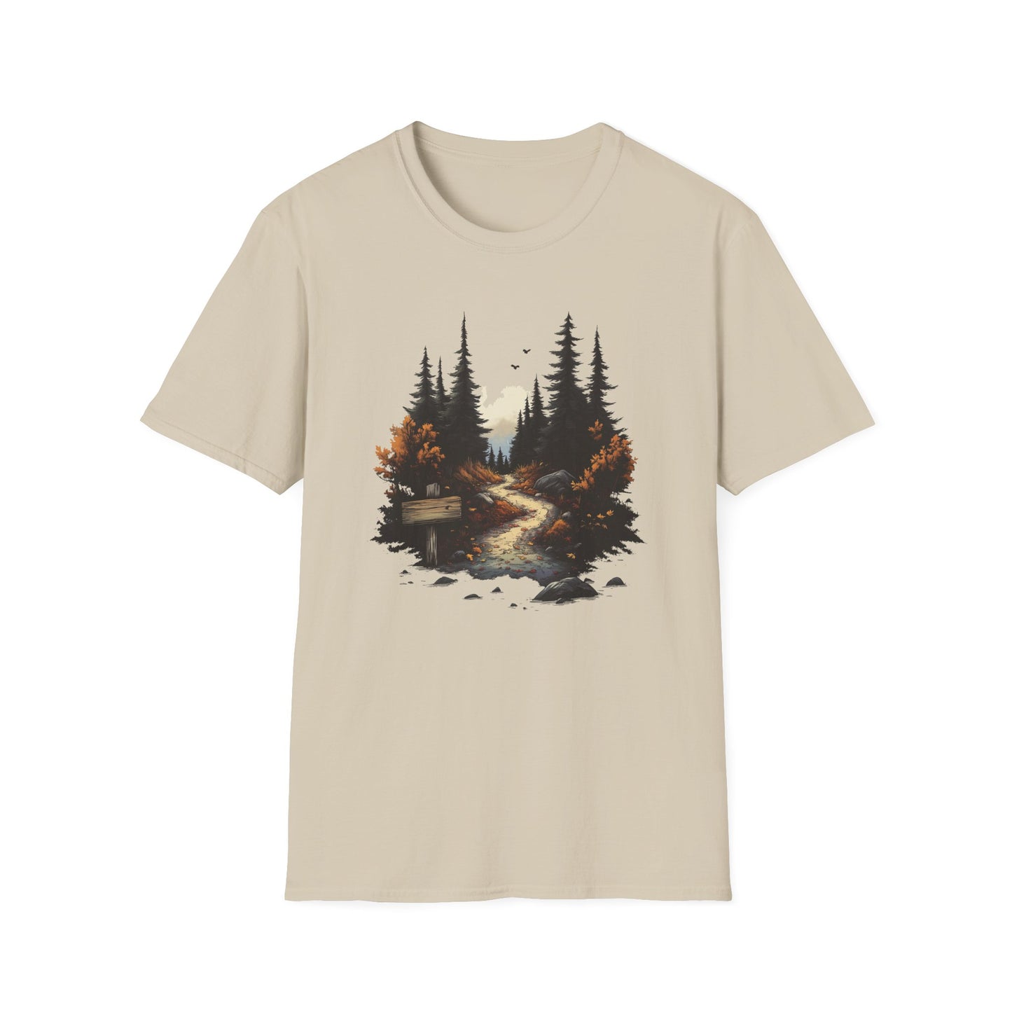 Autumn Trails Await T-Shirt | Fall Hiking Shirt | Nature-Inspired Adventure Tee | Perfect for Hikers and Outdoor Lovers