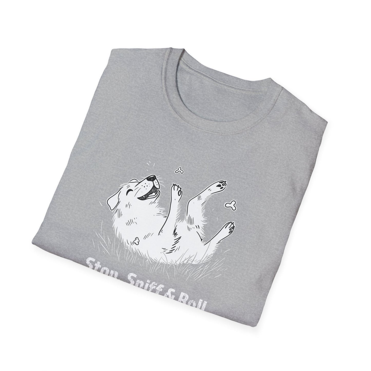 Stop, Sniff & Roll Dog Lover T-Shirt | Funny Dog Shirt for Pet Owners | Cute Dog Rolling Shirt | Gift for Dog Lovers