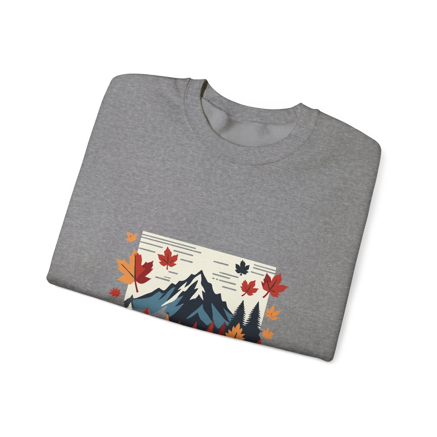 Cozy Mountain Fall Forest Sweatshirt - Unisex Warm Pullover with Nature Print - Perfect Autumn and Winter Sweater, Outdoor Adventure Apparel
