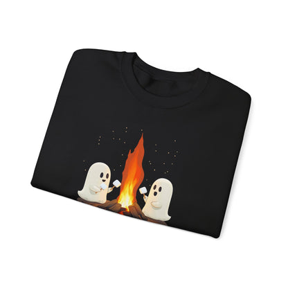 Halloween Ghost Campfire Sweatshirt, Camping Sweatshirt, Cute Spooky Tee, Halloween Party Outfit, Halloween 2024, Ghostly Campfire