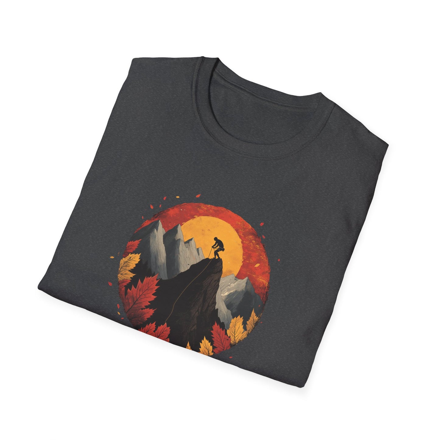 Autumn Rock Climbing Shirt | Bouldering T-Shirt Fall Leaves Mountain Climbing Design | Rock Climbing Gifts for Bouldering and Nature Lovers