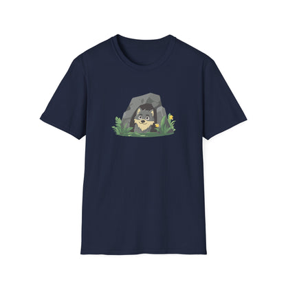 Adorable Wolf Cave T-Shirt | Cute Woodland Animal Graphic Tee | Perfect for Nature Lovers, National Park Enthusiasts, and Outdoor Adventures