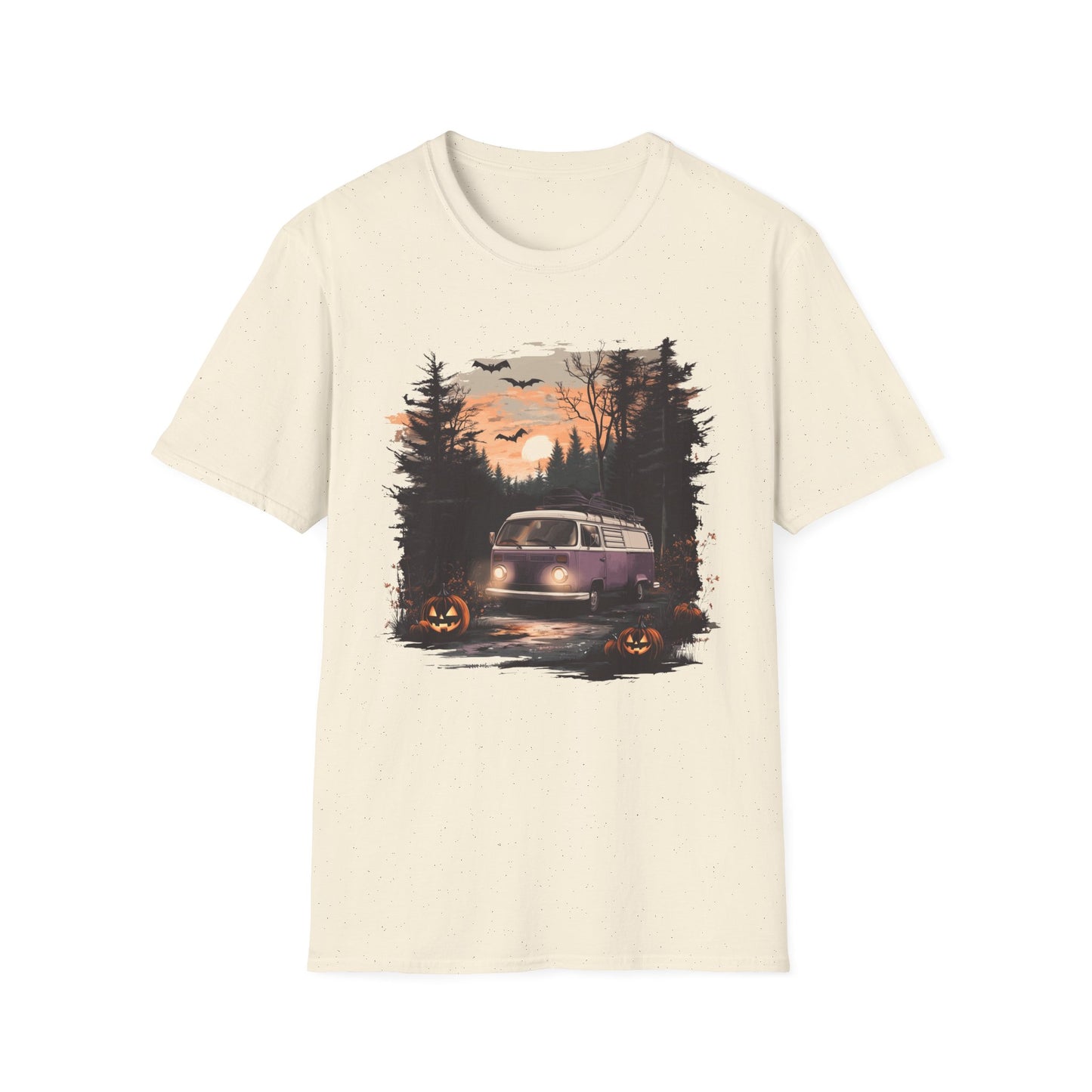 Halloween Van Life T-Shirt | Spooky Camper Van in Haunted Forest | Adventure Gift for Van Life Lovers and Campers