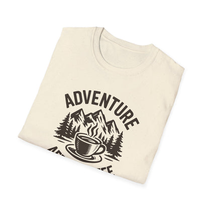 Adventure After Coffee Shirt | Coffee Hiking Tee for Nature Lovers | Minimalist Mountain Graphic T-Shirt | Outdoorsy Gift for Him or Her