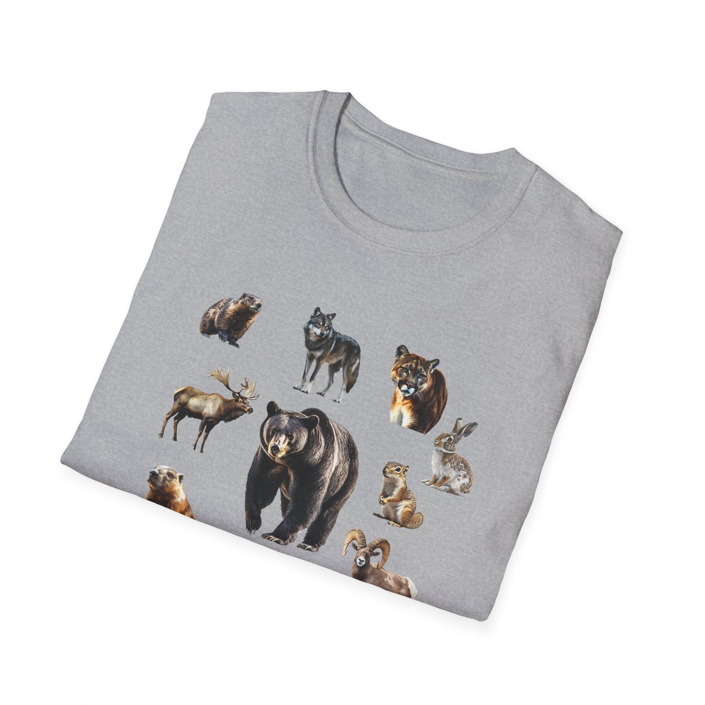 Rocky Mountain Wildlife T-Shirt - North American Wildlife Graphic Tee, Nature Lover & Hiker Shirt, Wildlife Gift for Animal Lovers