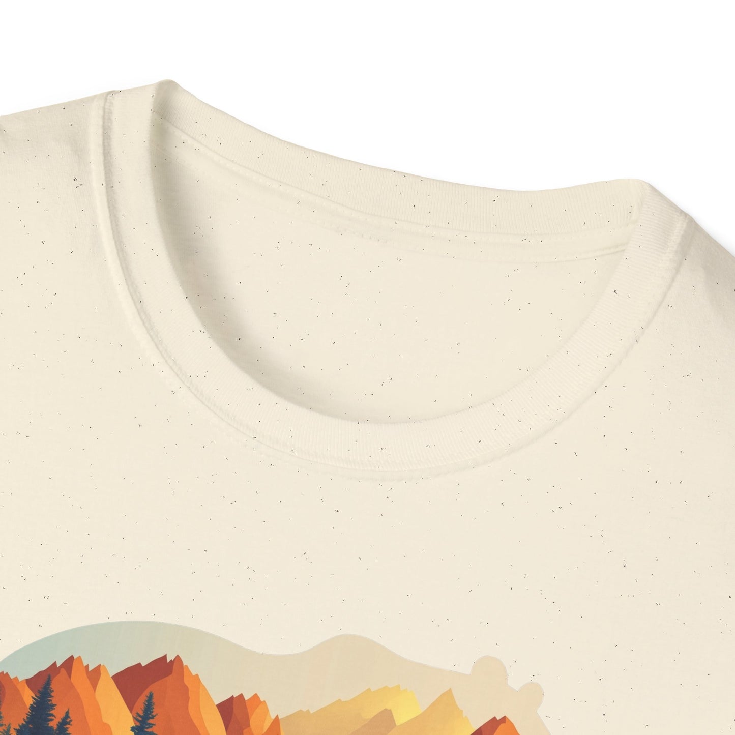 Mountain Bear Graphic T-Shirt - Scenic Sunset Landscape with Forest and Lake - Outdoor Adventure Wildlife Nature Tee